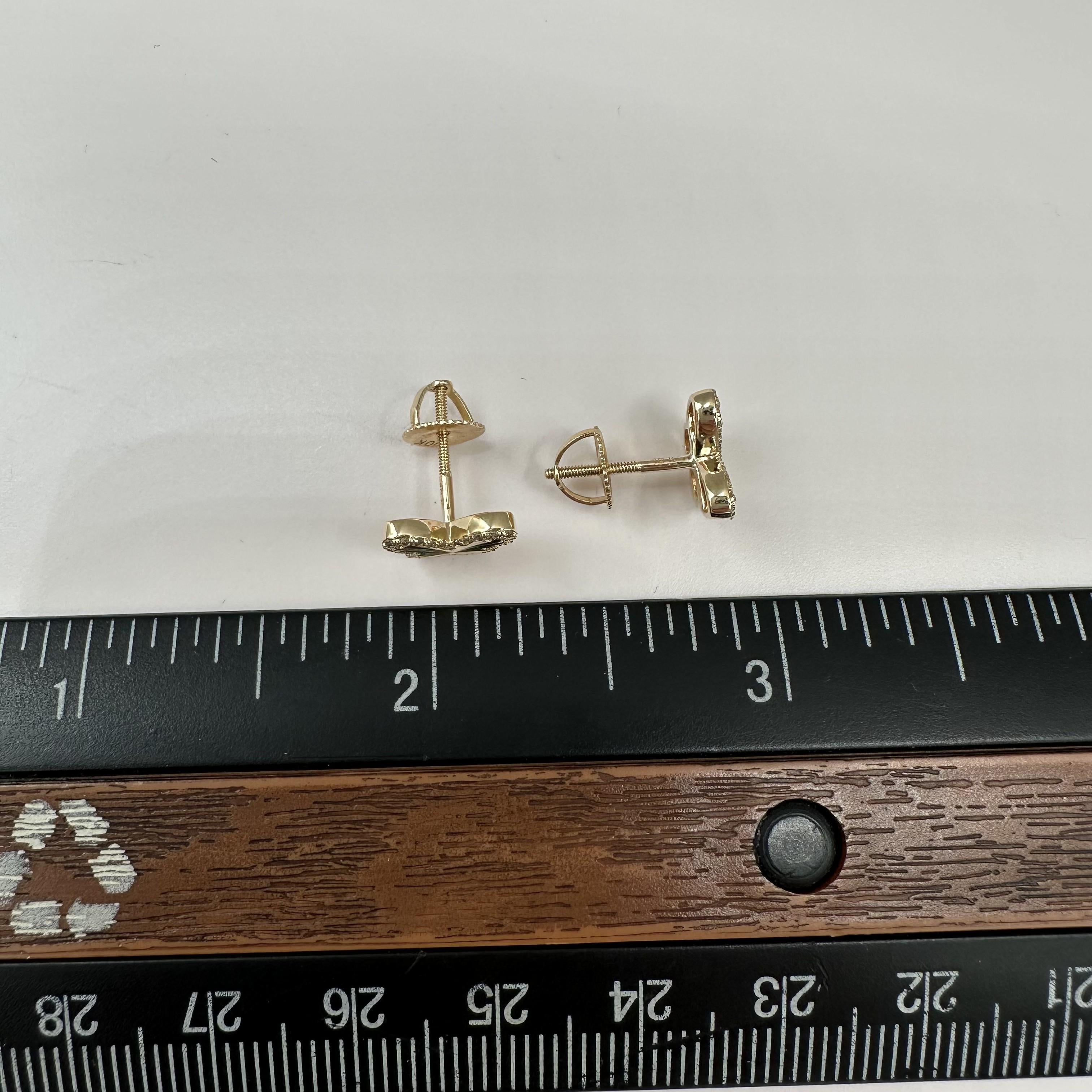 Diamond Butterfly Earrings 10kt Yellow Gold 0.20ctw HI SI Threaded New