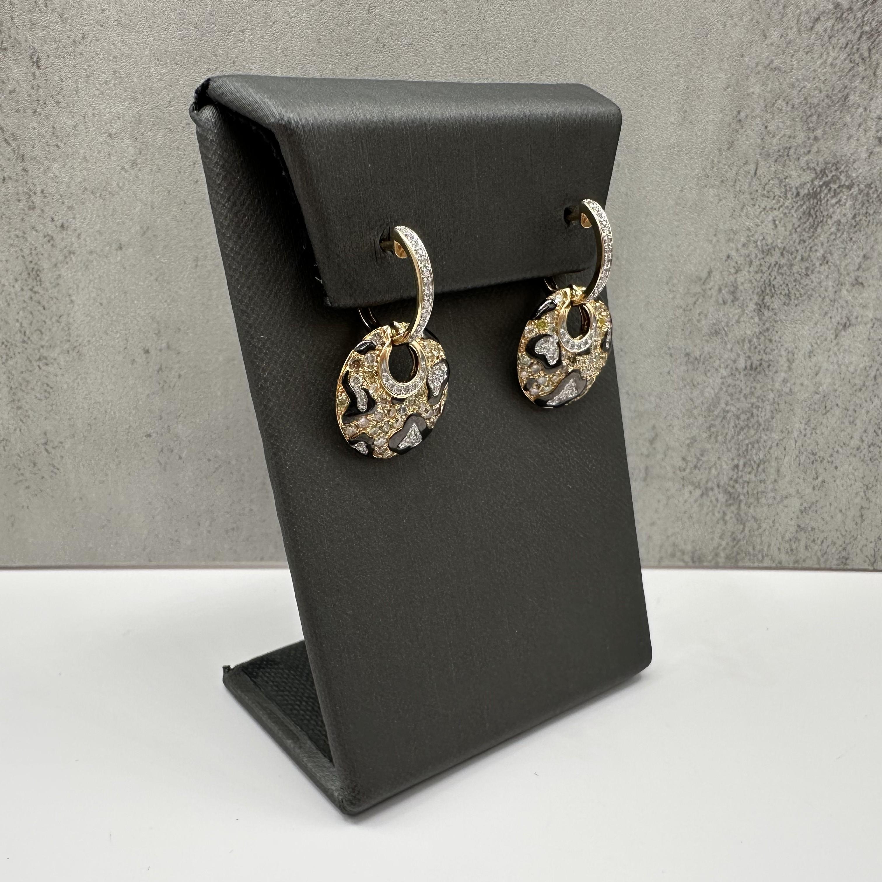 14k Yellow Gold Diamond Dangle Earrings 1.0CT