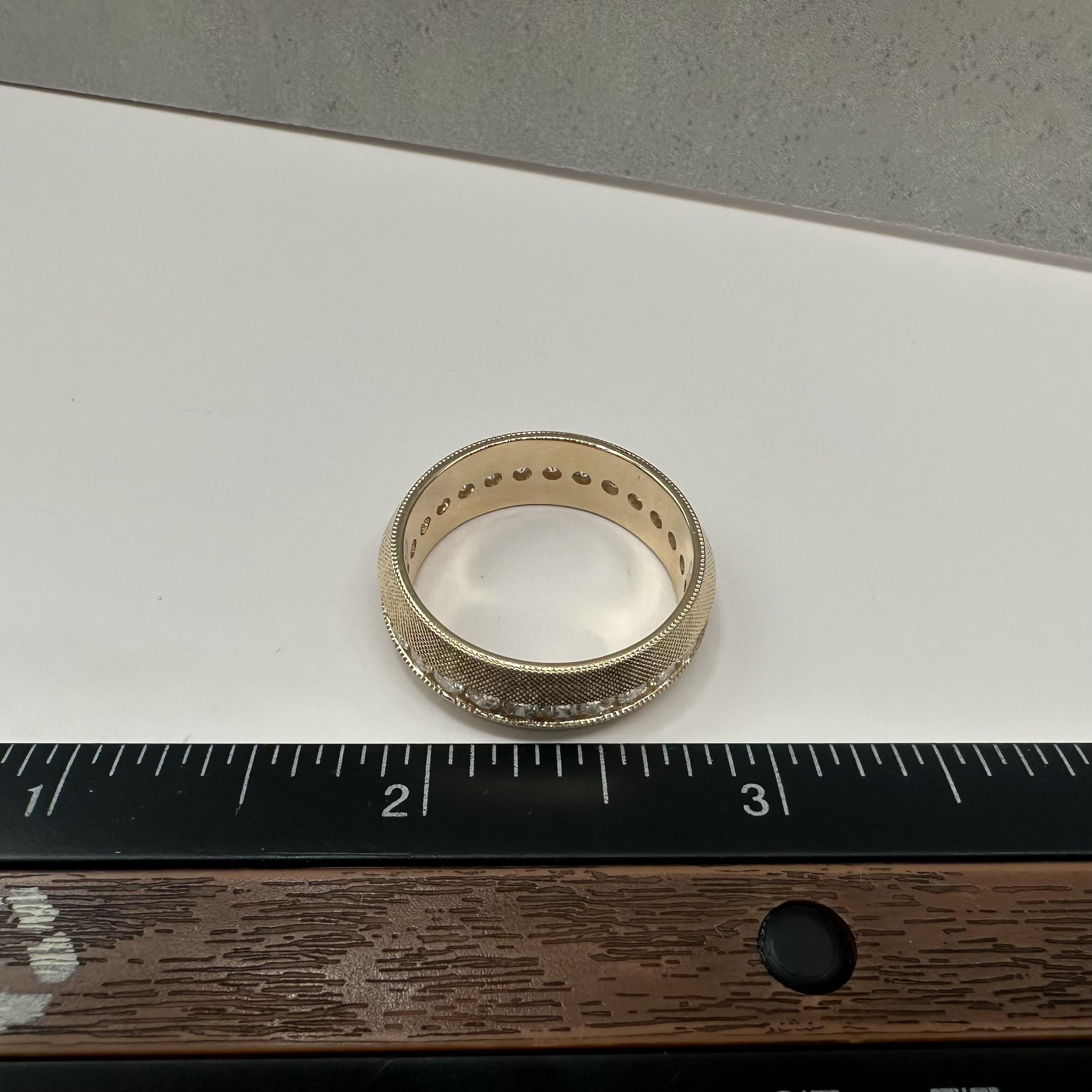 Lab Grown Diamond Gents Channel Set Ring 14kt Yellow Gold 2.90ctw Size 12.5