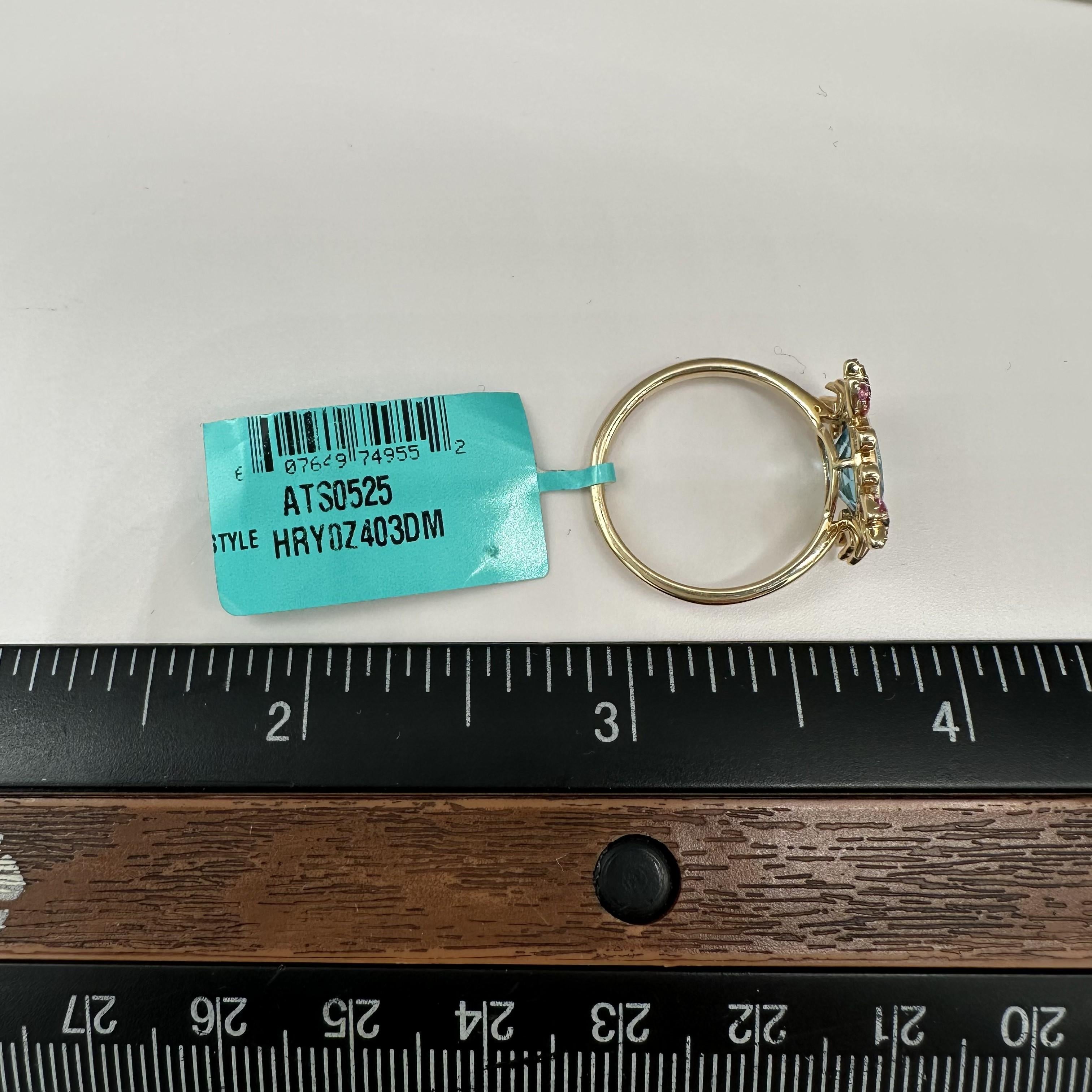 Designer Effy Multicolor Gemstone Crab Ring 14kt Yellow Gold Size 7 NWT