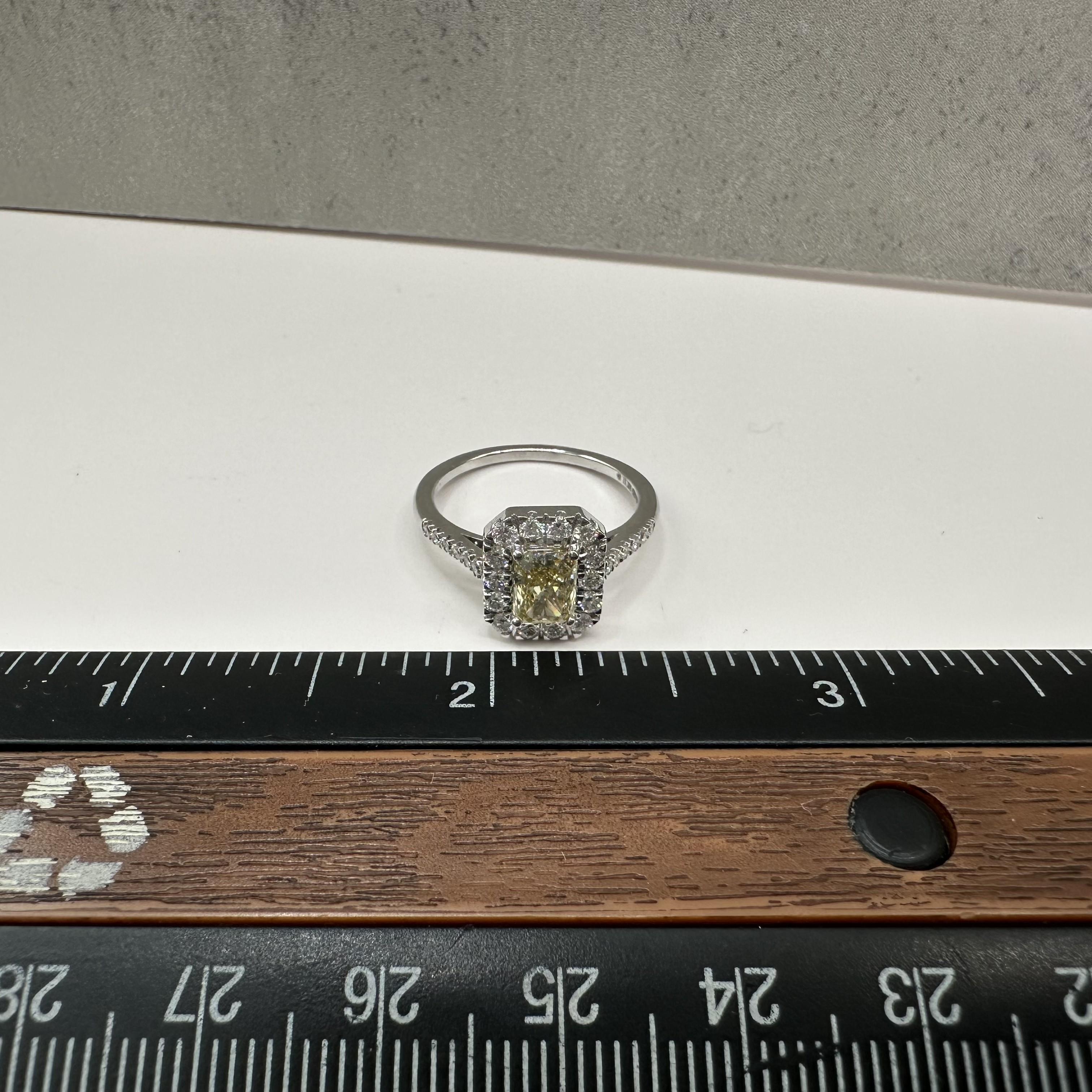 Natural Yellow Diamond Cocktail Ring 14kt White Gold 1.31ctw VS Size 6.5