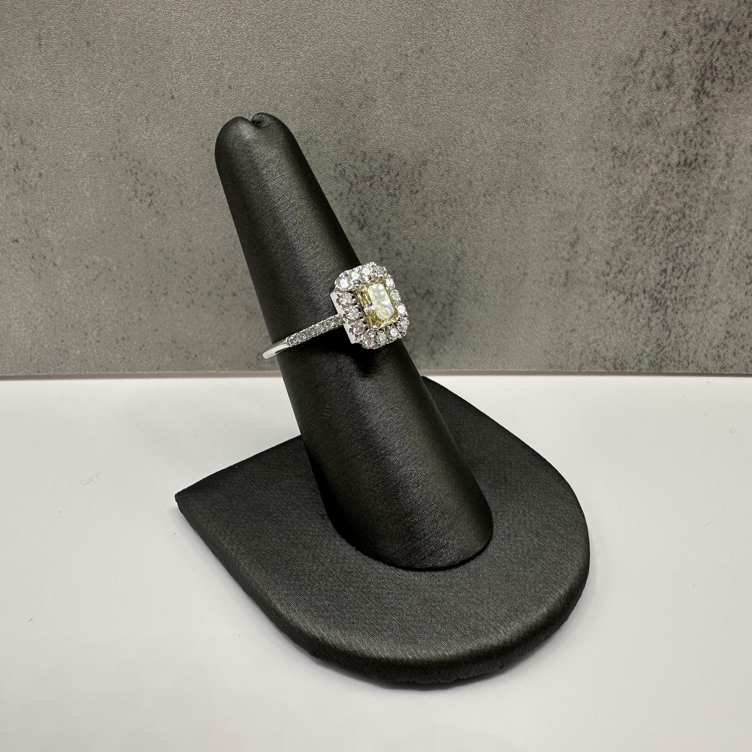 Natural Yellow Diamond Cocktail Ring 14kt White Gold 1.31ctw VS Size 6.5