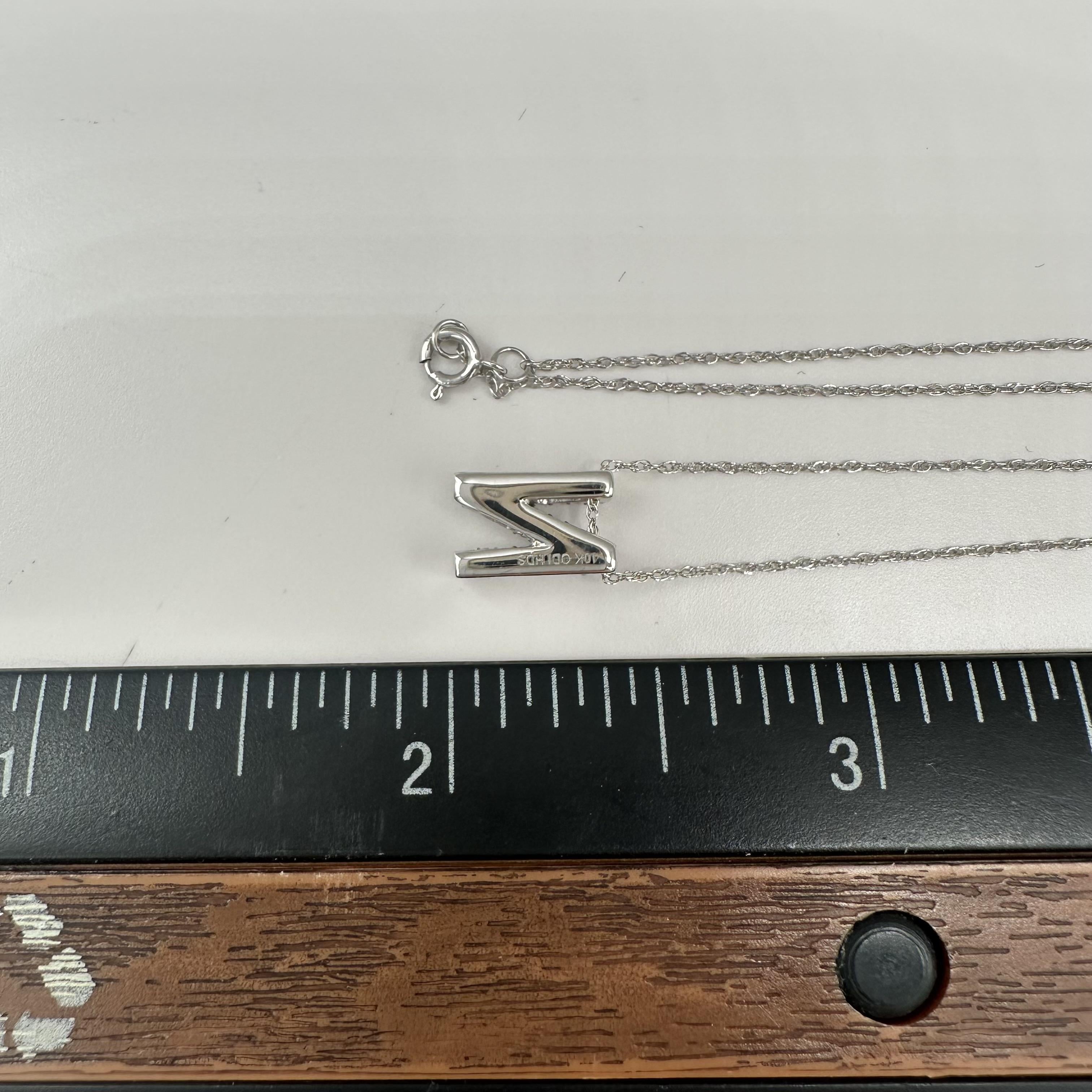 Diamond N Initial Necklace 10kt White Gold 0.15ctw GH VS SI New