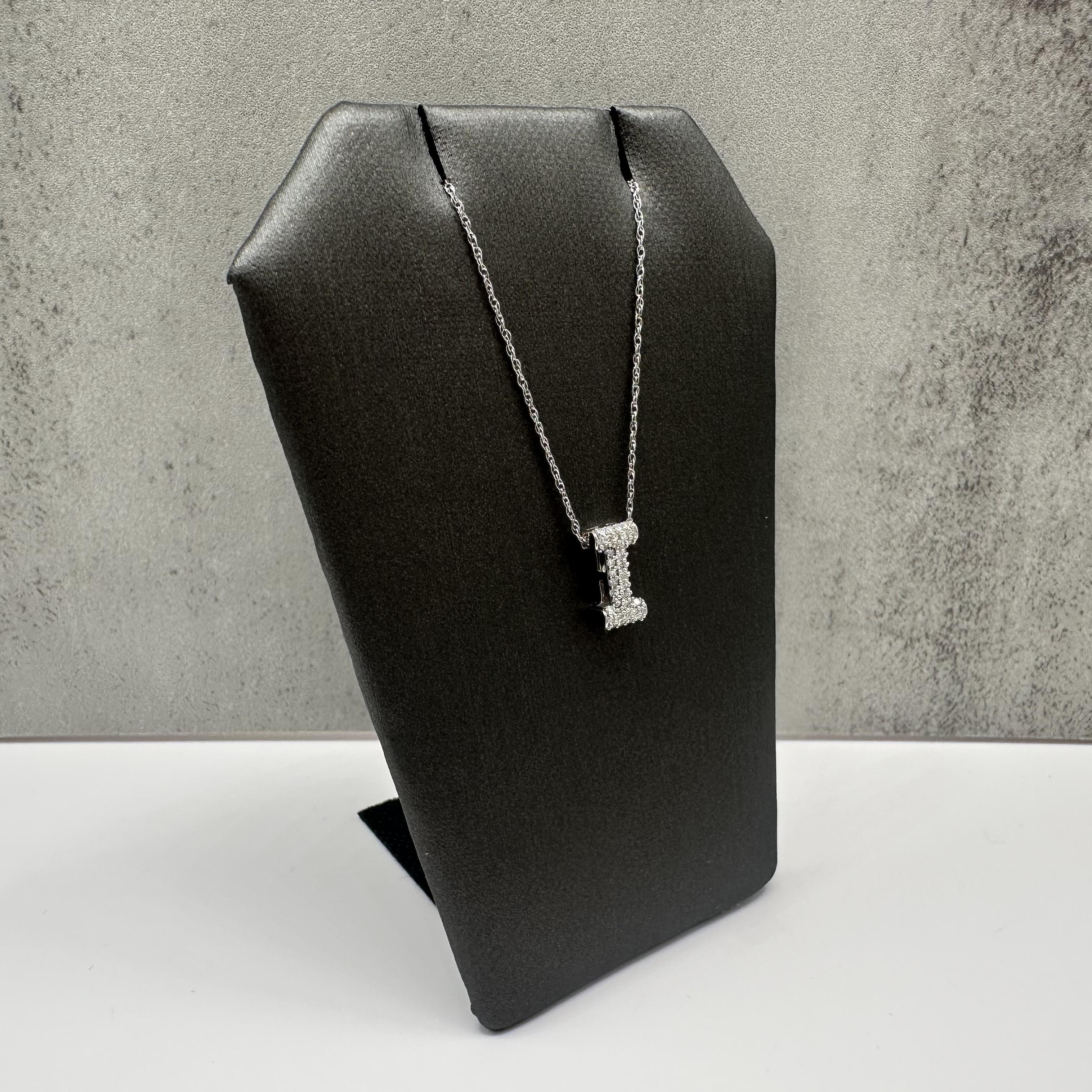 Diamond I Initial Necklace 10kt White Gold 0.15ctw GH VS SI New