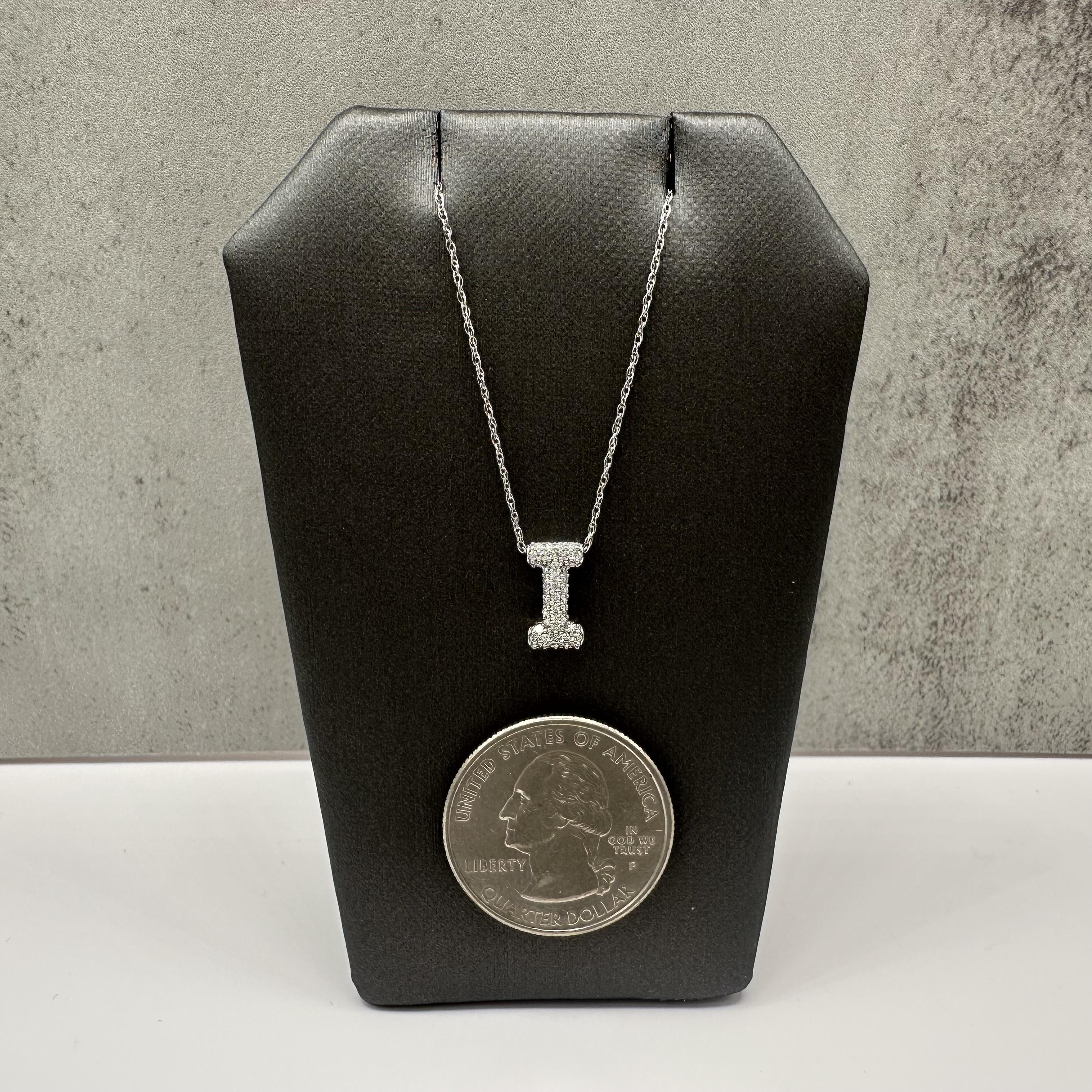 Diamond I Initial Necklace 10kt White Gold 0.15ctw GH VS SI New