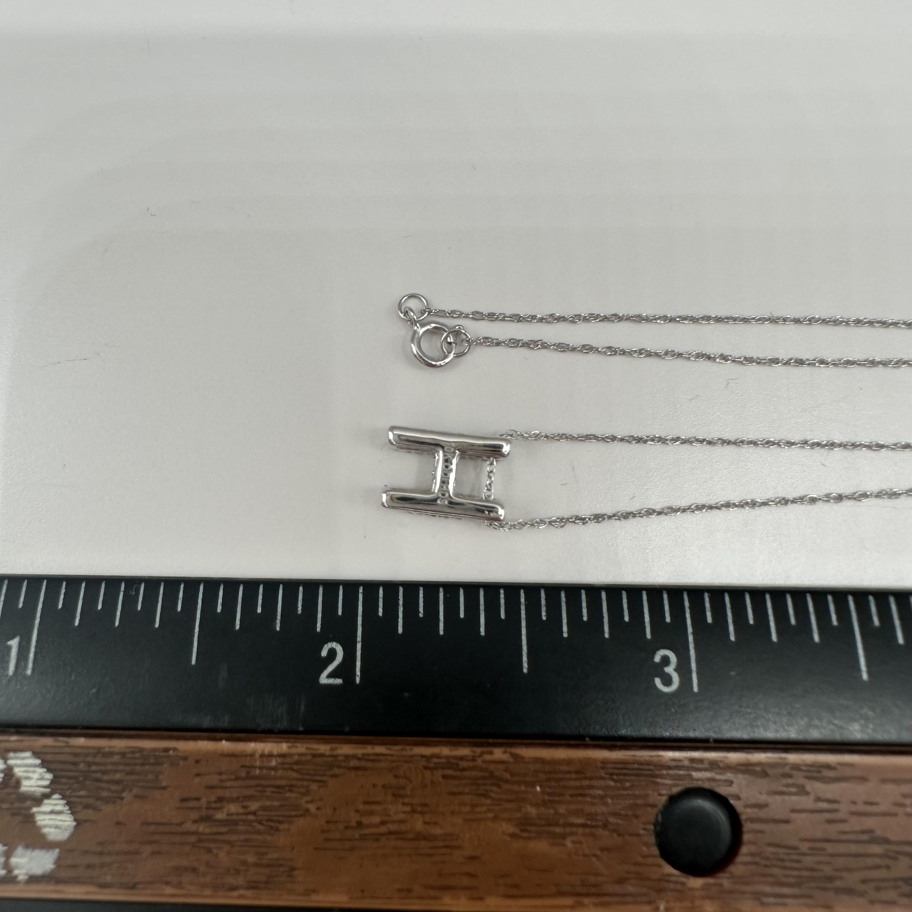 Diamond H Initial Necklace 10kt White Gold 0.15ctw GH VS SI New