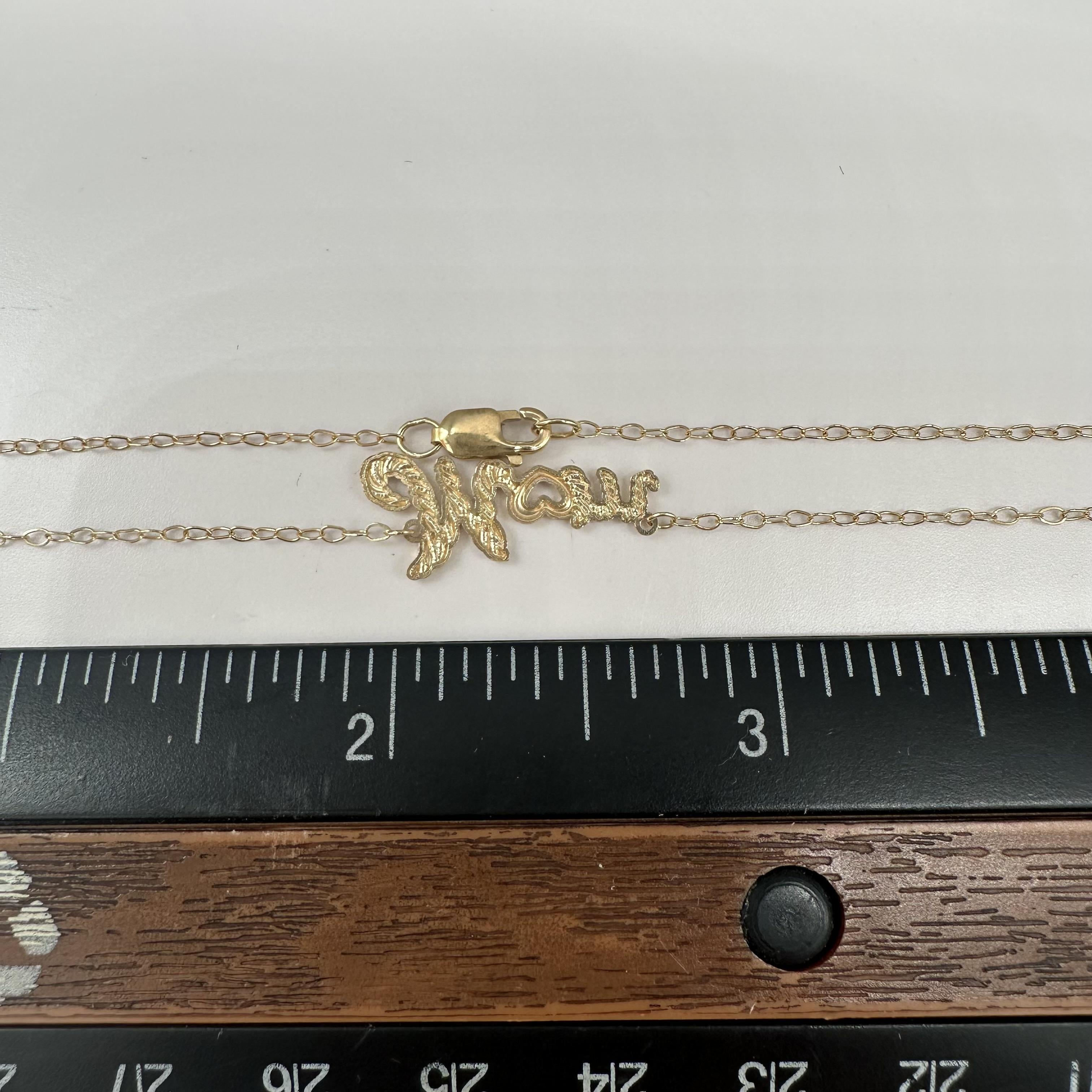 Mom Necklace 10kt Yellow Gold 18in Lobster Clasp New