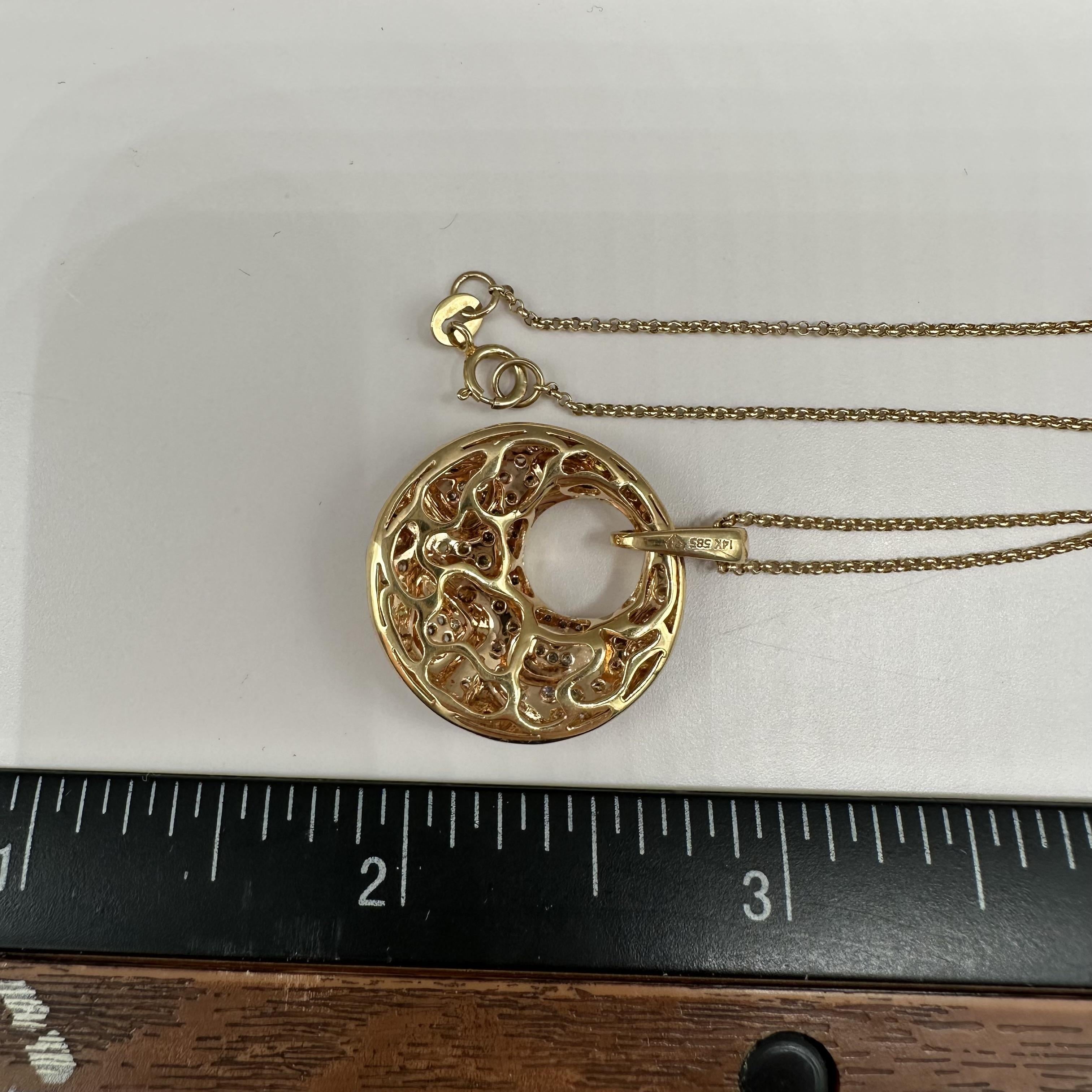 Diamond Pendant Necklace 14kt Yellow Gold 0.75ctw VS SI Estate