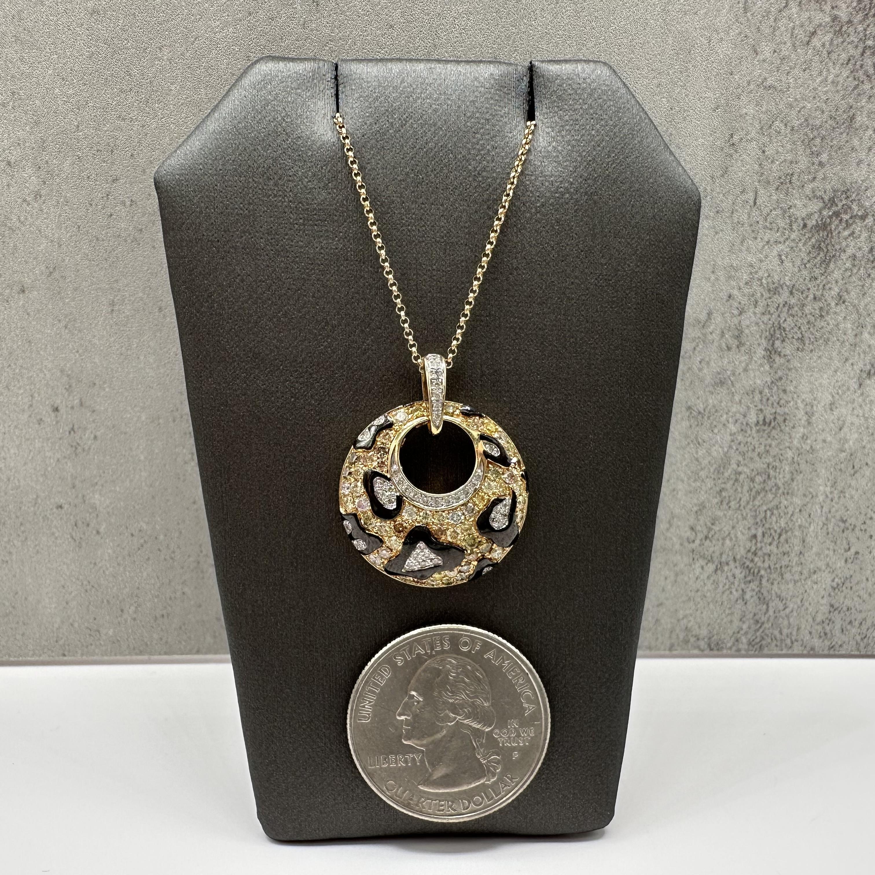 Diamond Pendant Necklace 14kt Yellow Gold 0.75ctw VS SI Estate