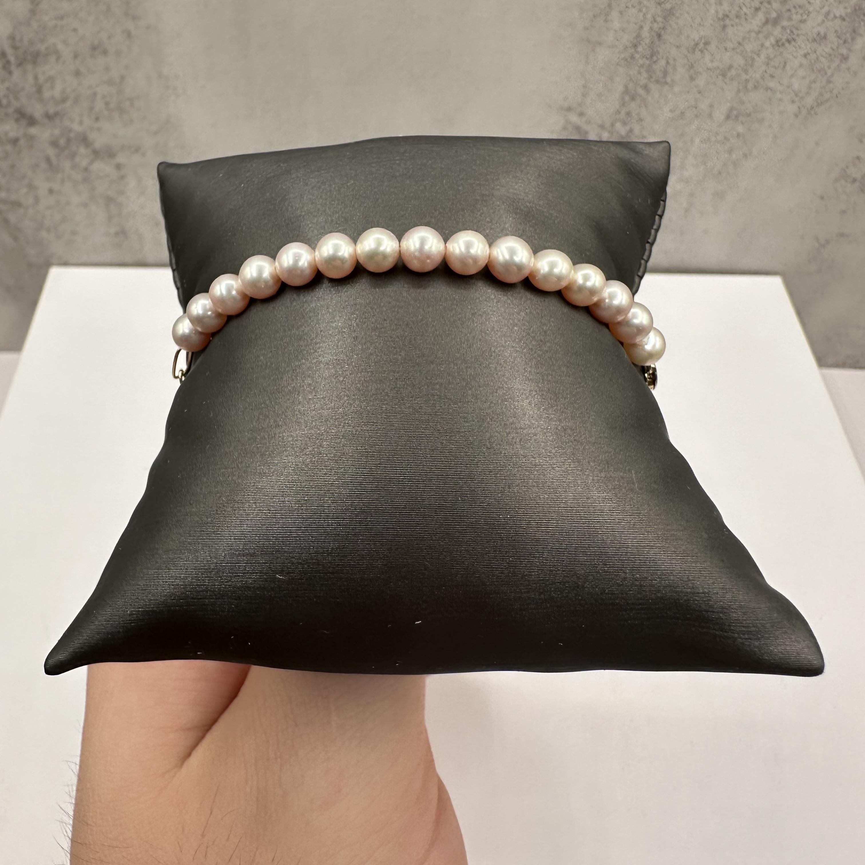 Designer Effy Pearl Bracelet in 14kt Yellow Gold – 5.1mm Pearls, Paperclip Chain