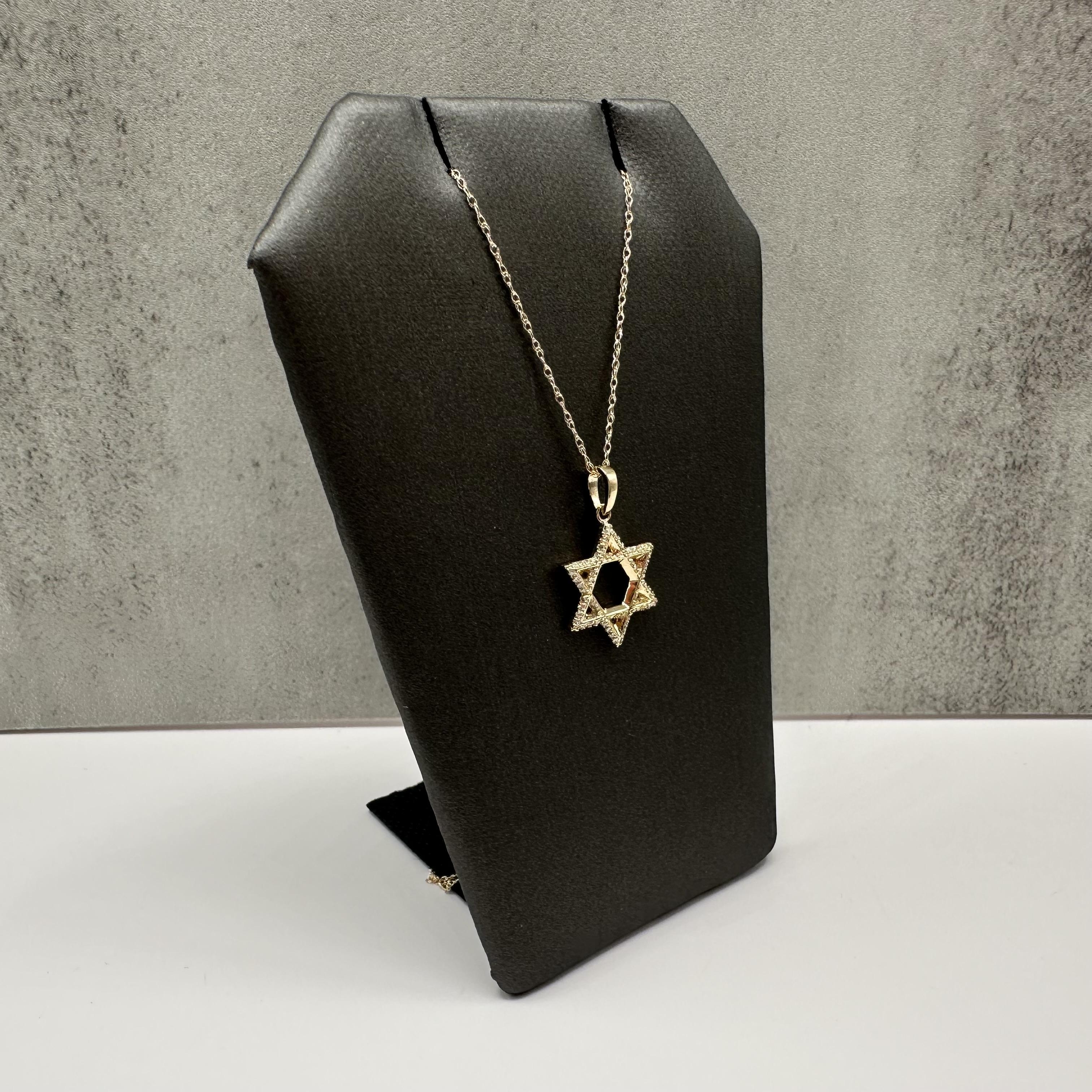 Diamond Star of David Necklace 10kt Yellow Gold 0.15ctw GH SI New
