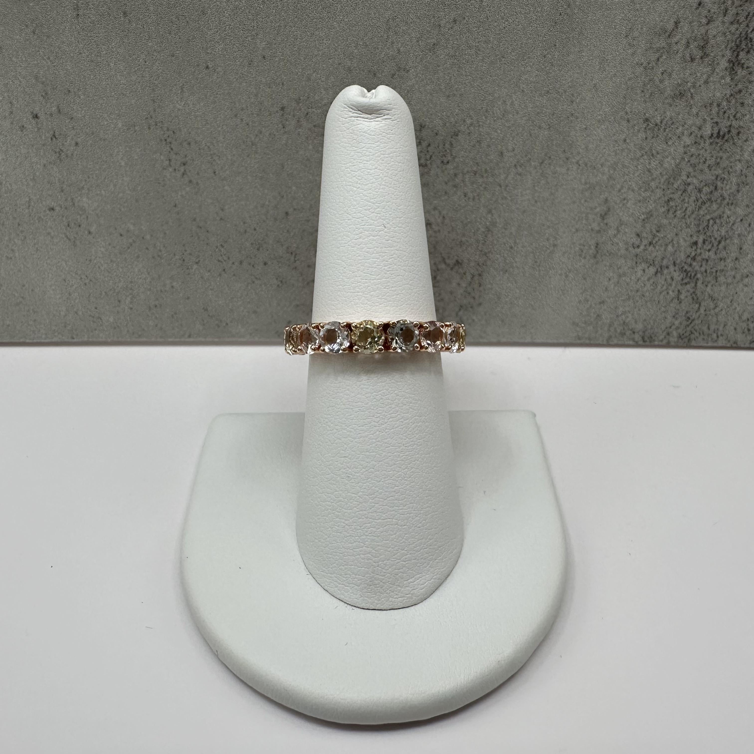 Designer Effy Multicolor Gemstone Ring 14kt Rose Gold 2.95ctw NWT