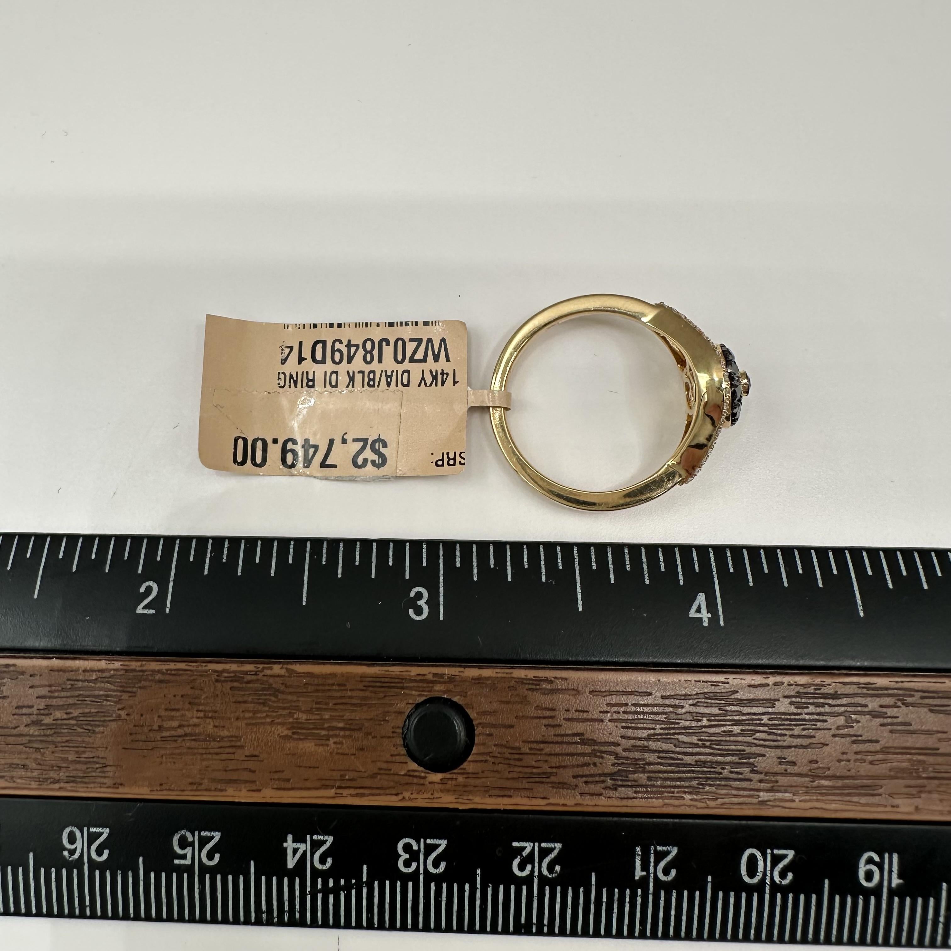 Designer Effy Diamond Evil Eye Ring 14kt Yellow Gold 0.37ctw NWT