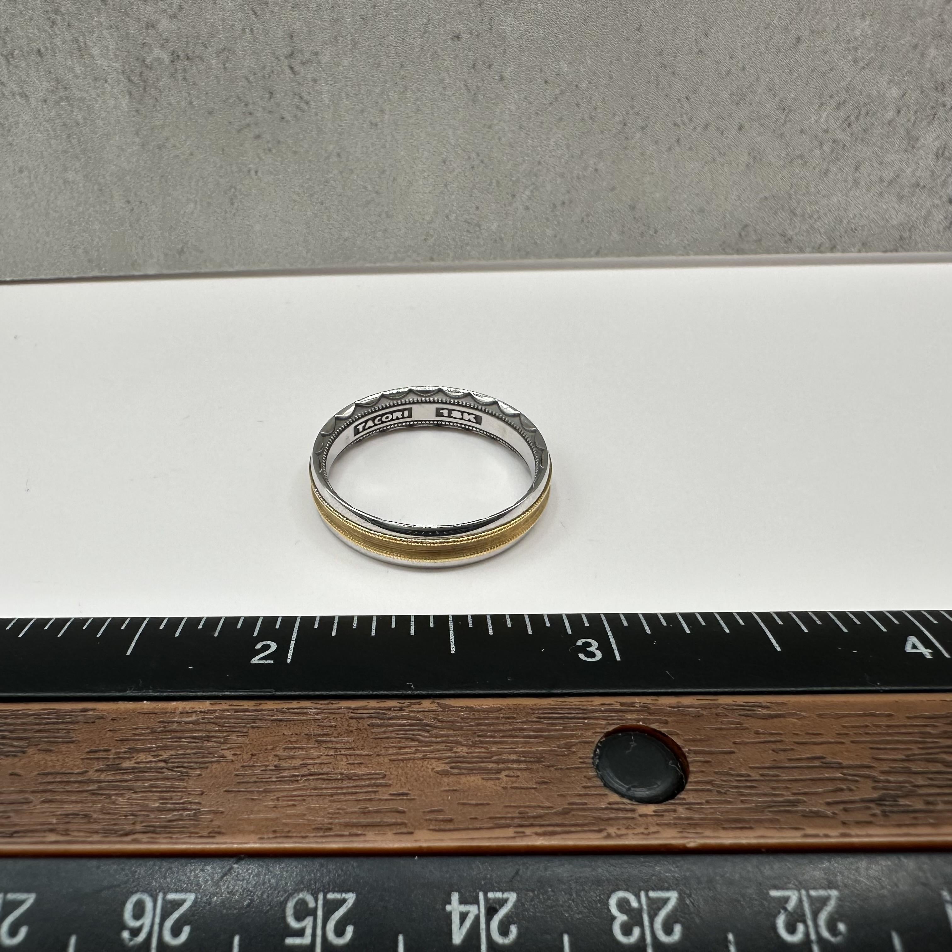 Designer Tacori Band Ring 18kt Two Tone Gold Size 10.5 Estate