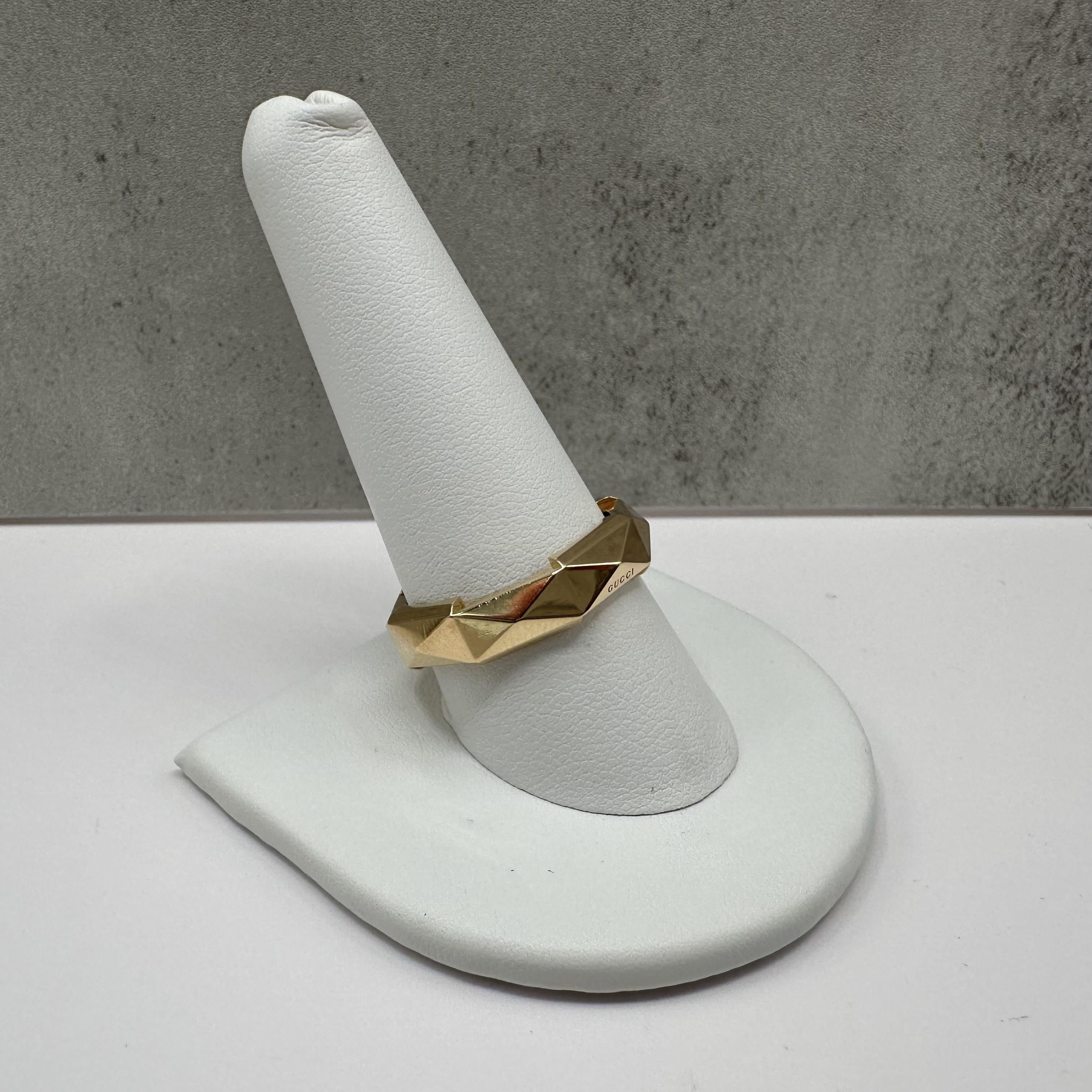 Designer Gucci Link To Love Ring 18kt Yellow Gold Size 10 With Box