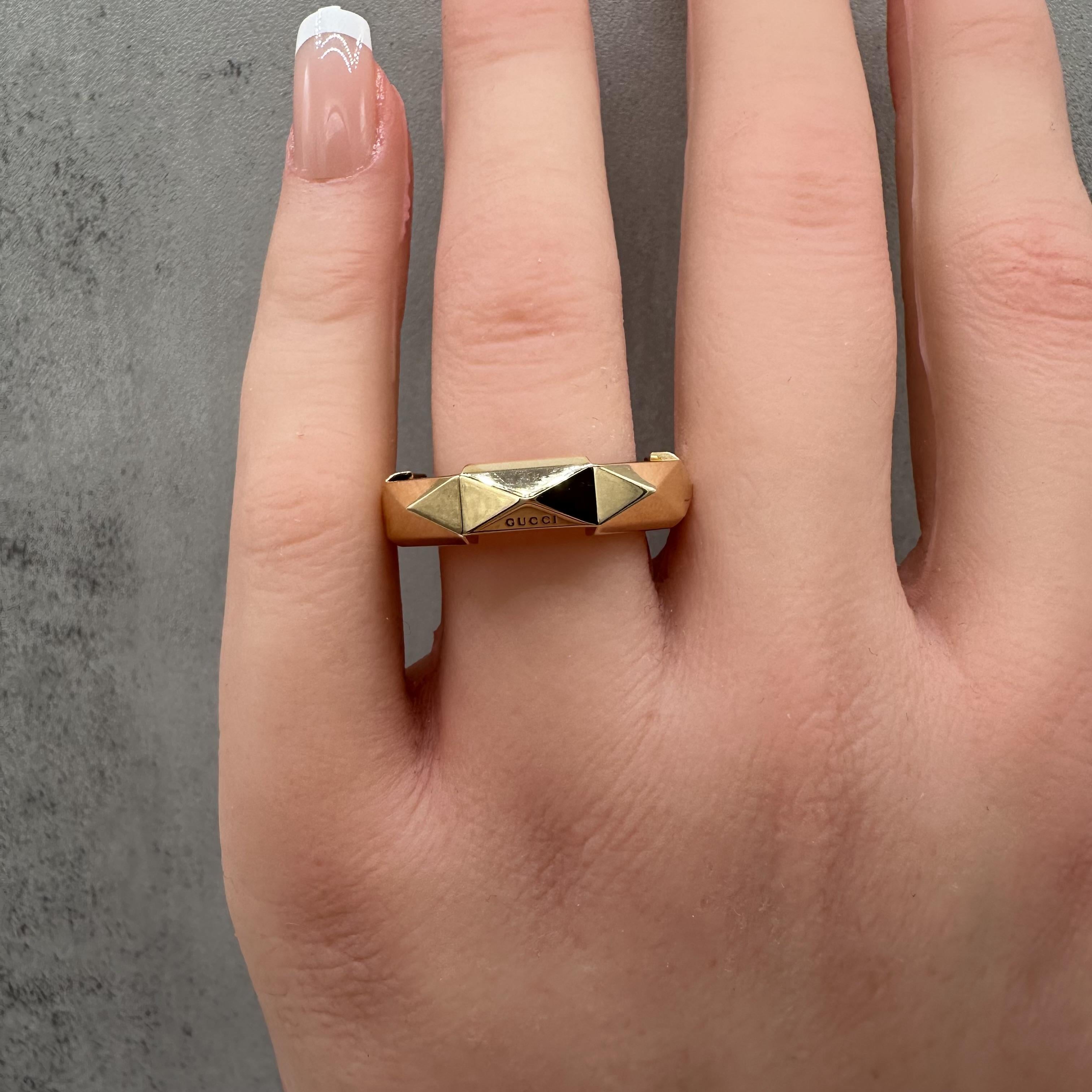 Designer Gucci Link To Love Ring 18kt Yellow Gold Size 10 With Box