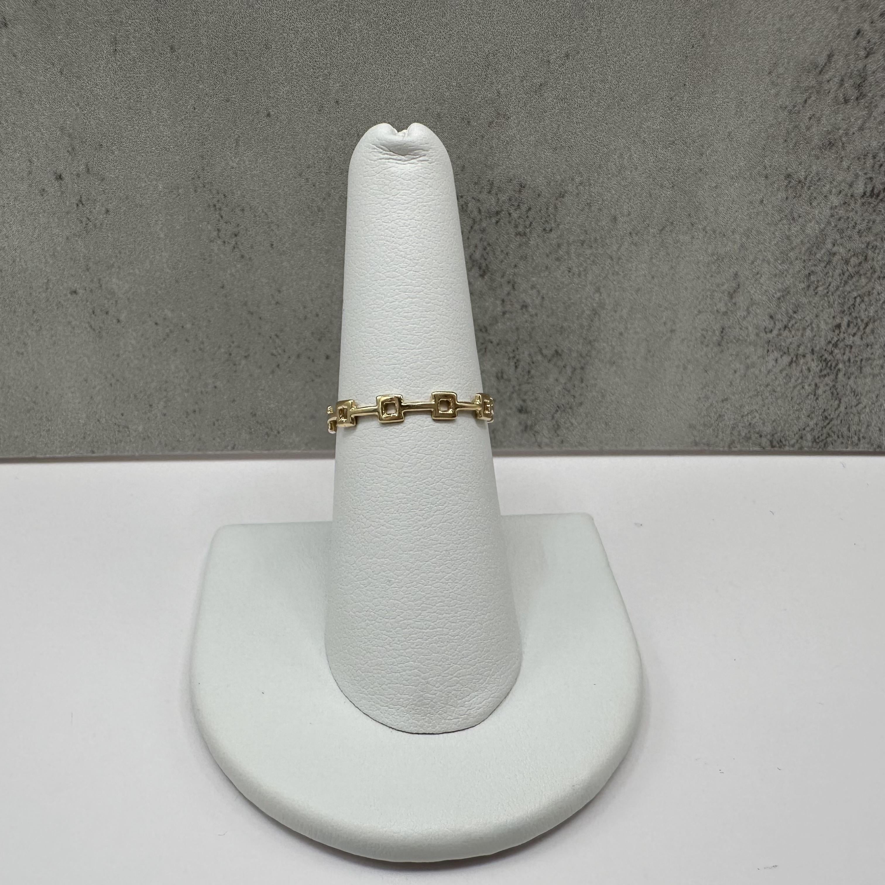 Estate Gold Link Band Ring 14kt Yellow Gold Size 7