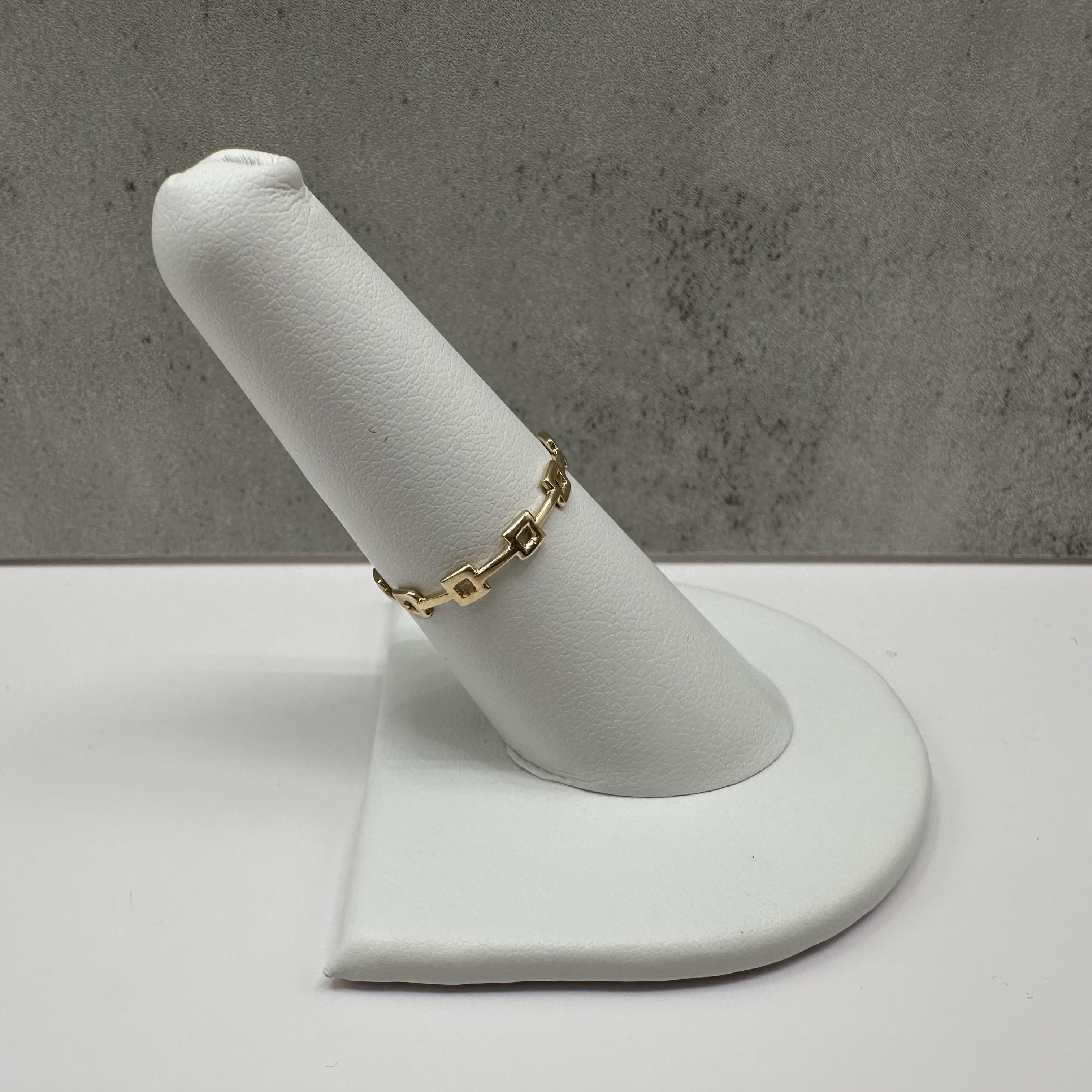 Estate Gold Link Band Ring 14kt Yellow Gold Size 7