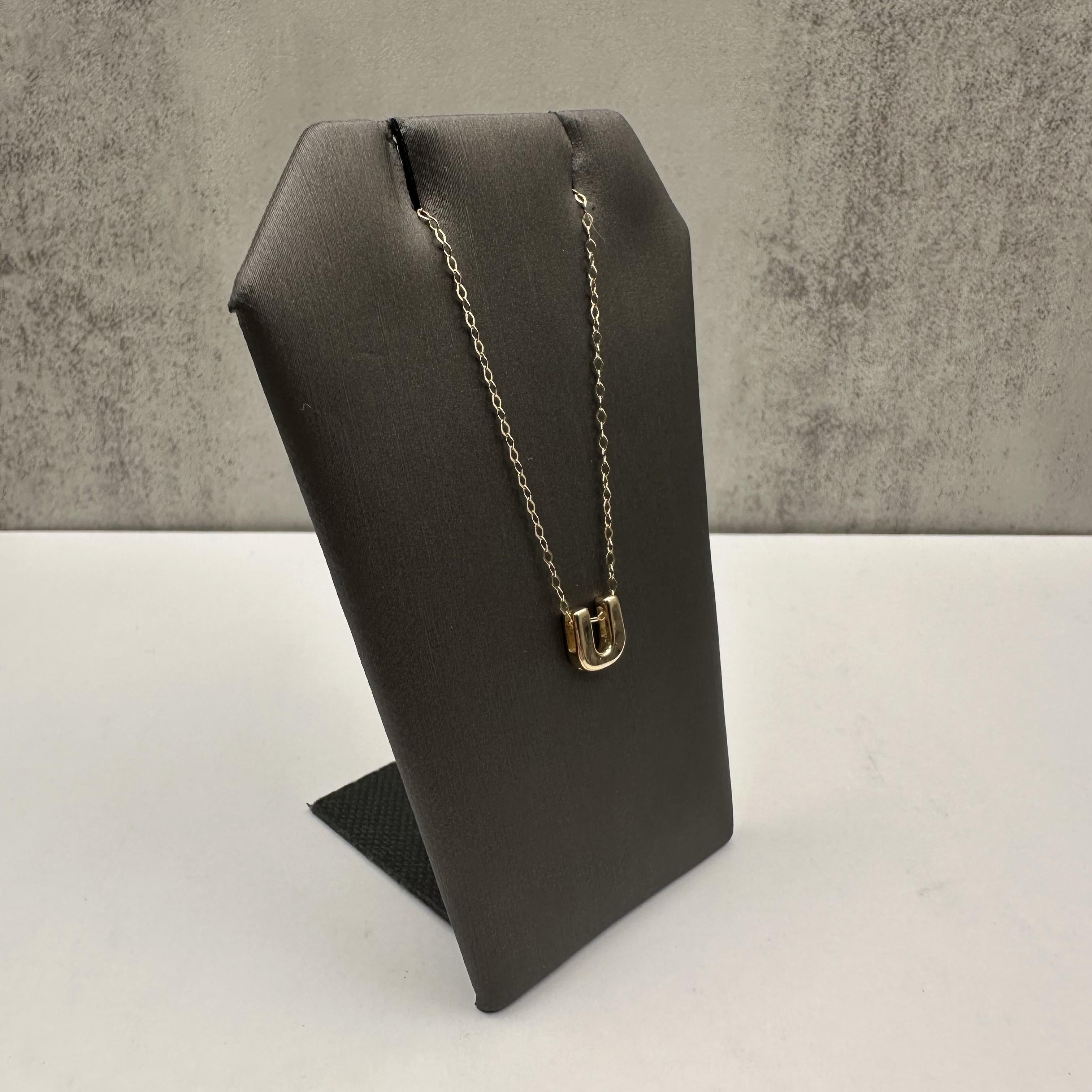 Initial U Necklace 10K Yellow Gold 18in 1.3g