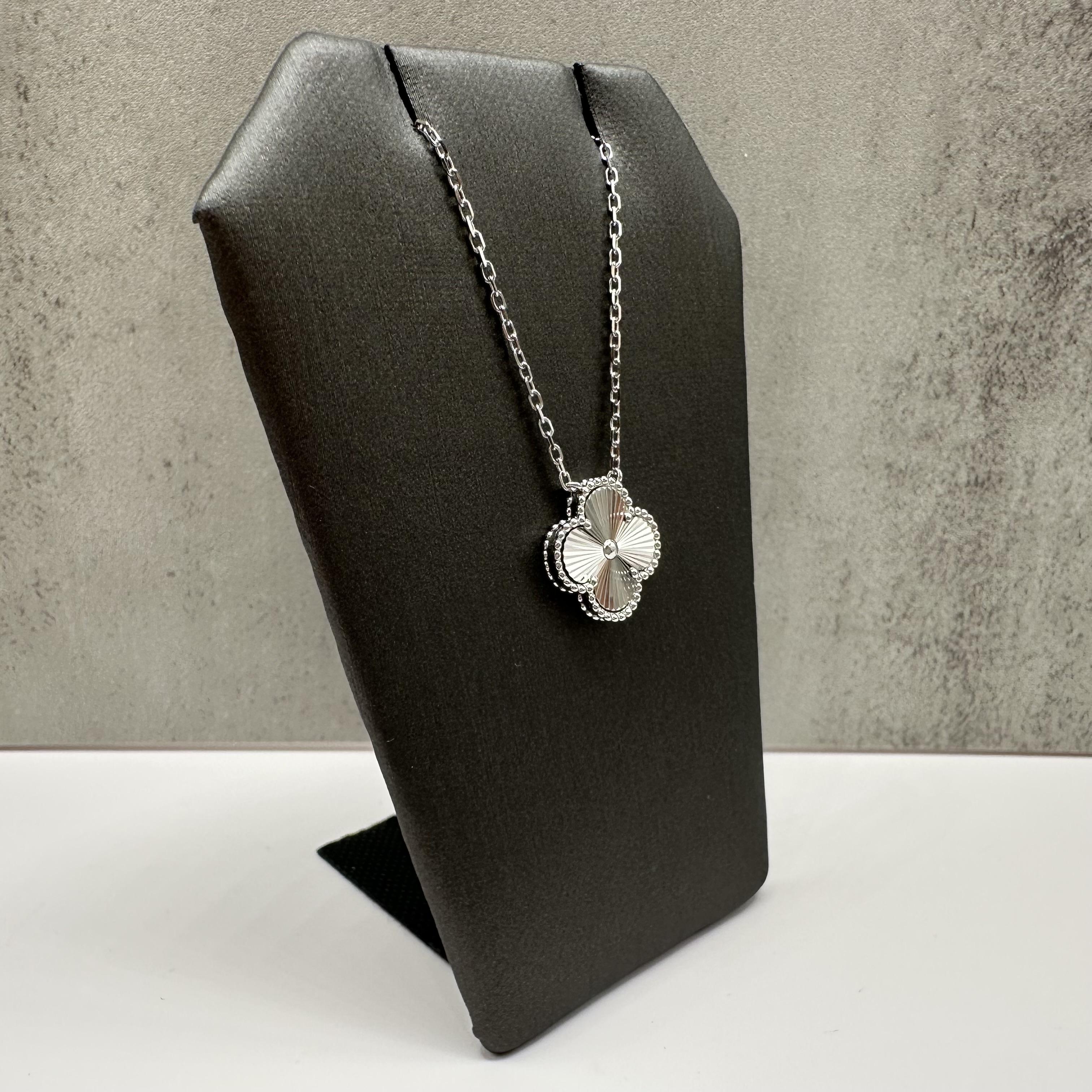 Clover Style Necklace Sterling Silver Adjustable 16 18in New