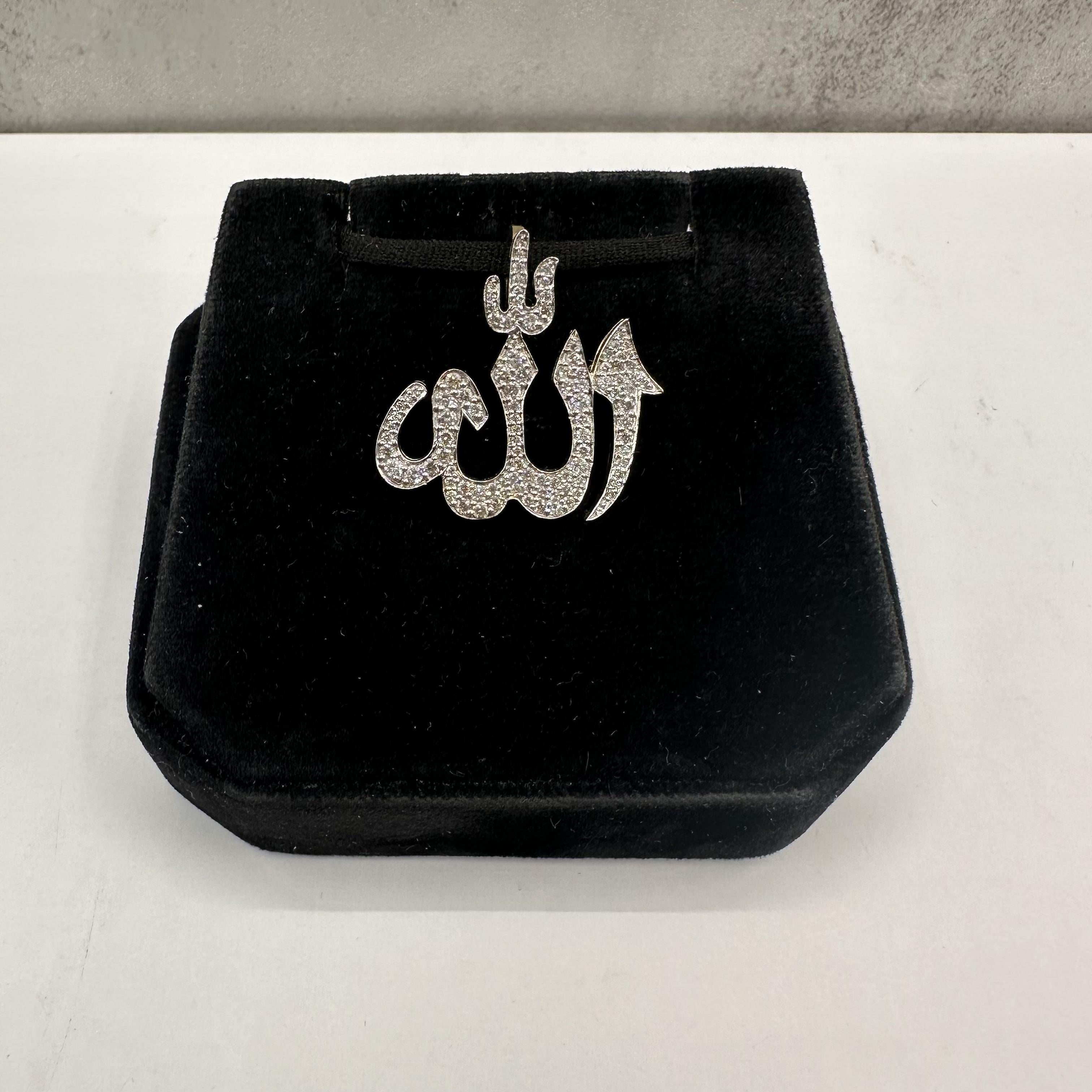 Diamond Allah Pendant in 10kt Yellow Gold – 0.76ctw HI SI2-I1 Diamonds, 4 Grams