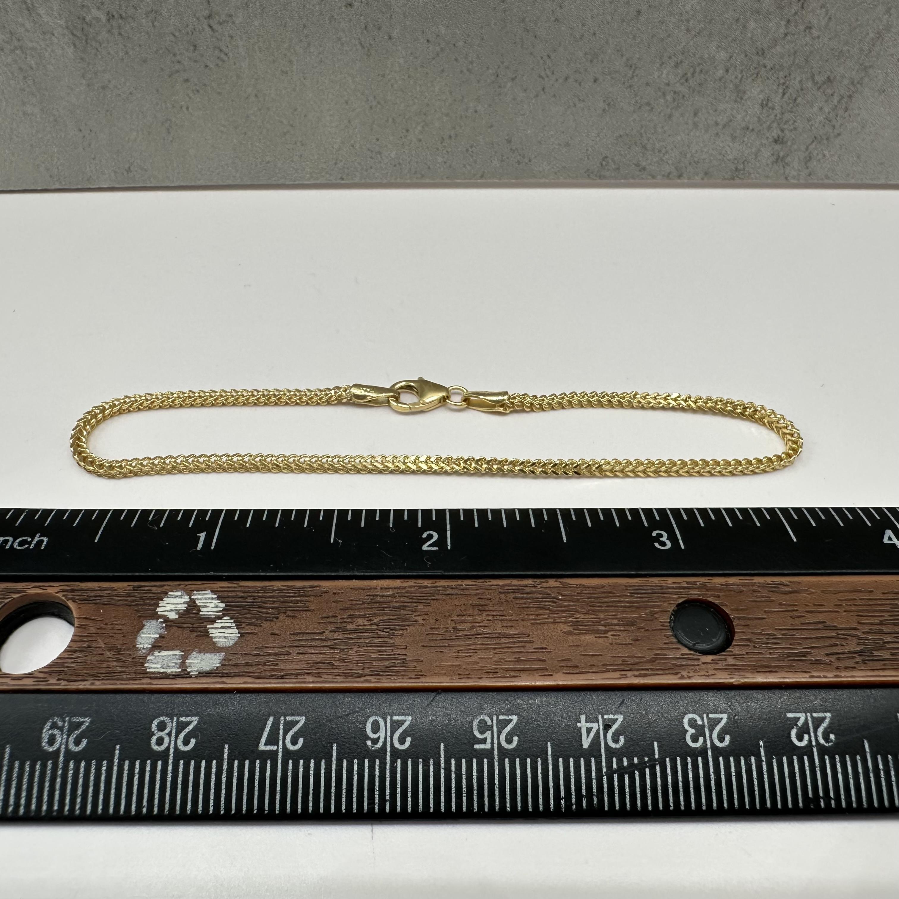 Franco Bracelet 14kt Yellow Gold 7.5in 1.8mm Hollow New