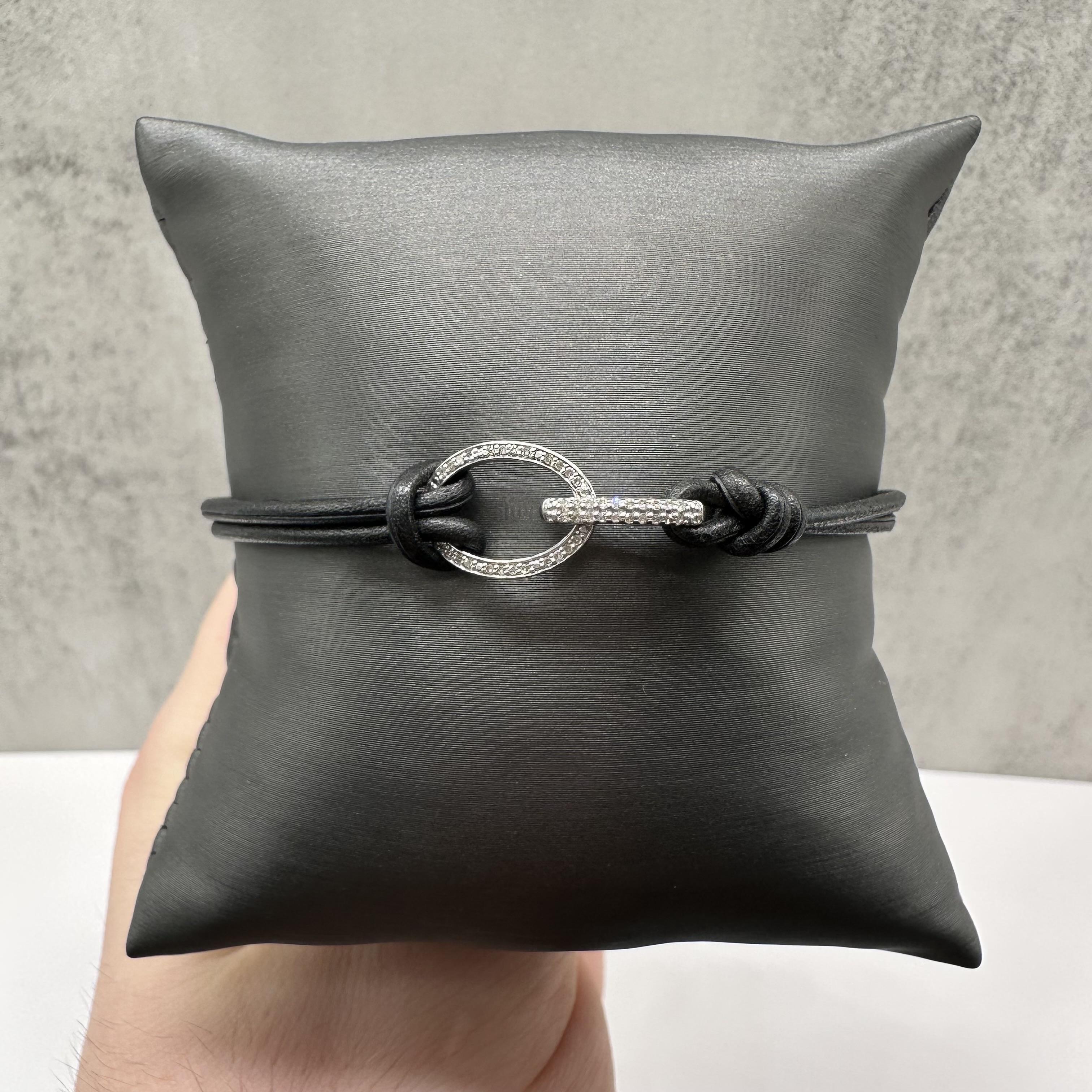 Diamond Chord Bracelet Sterling Silver 0.10ctw Adjustable 7.5 8.5in New