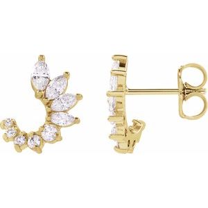 Natural Diamond Front-Back Earrings