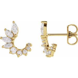 Natural Diamond Front-Back Earrings