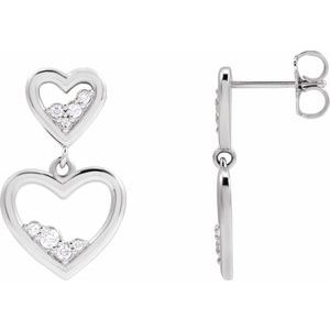 Natural Diamond Heart Earrings