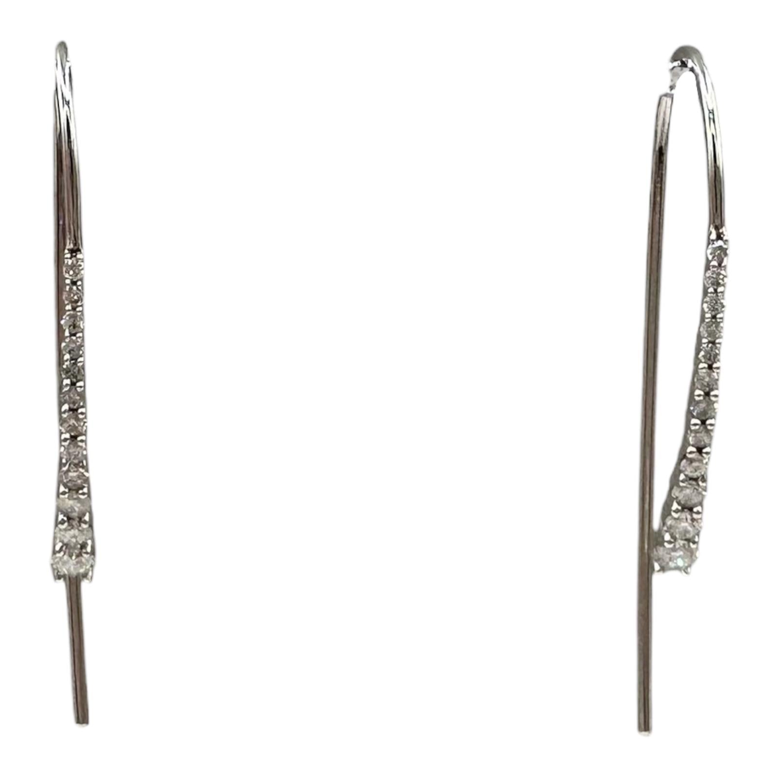 Diamond Threader Dangle Earrings in 10kt White Gold, 0.50ctw