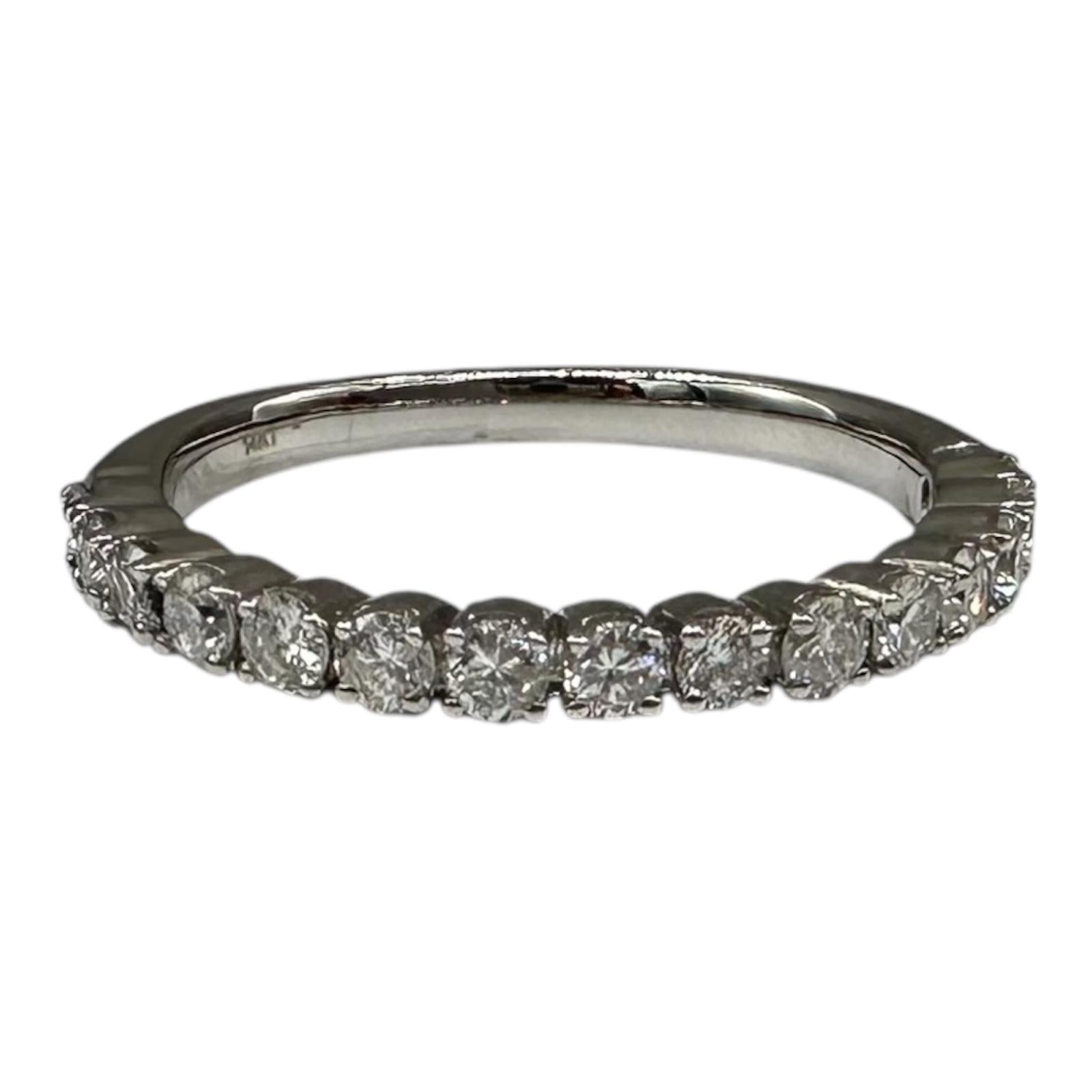 0.50ctw Natural Diamond Half Eternity Ring 14K White Gold Size 6.5