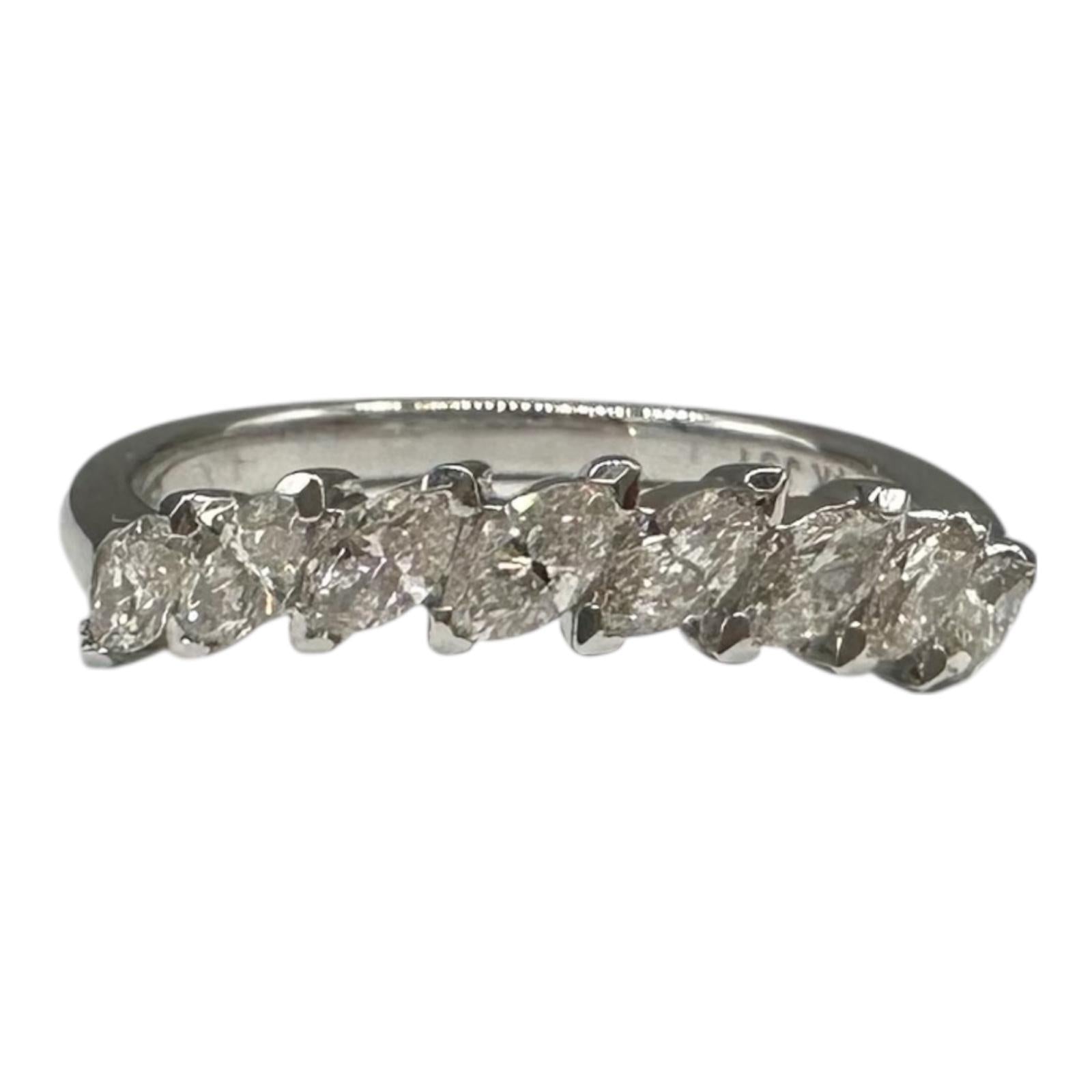 0.50ctw Natural Marquise Diamond Ring 14K White Gold Size 5
