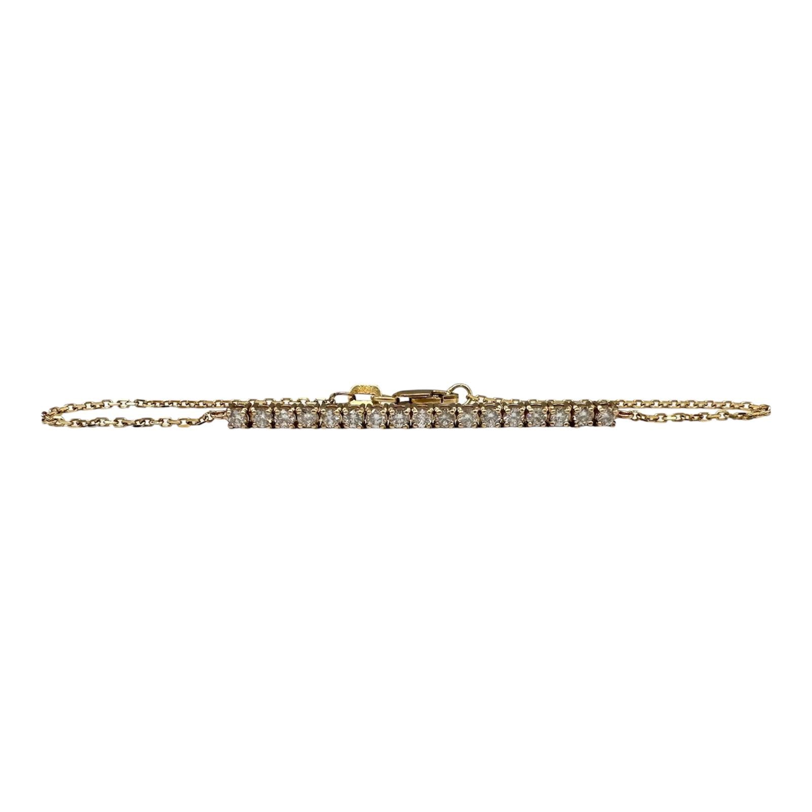 0.51ctw Diamond Bar Bracelet 14K Yellow Gold 7in GH SI