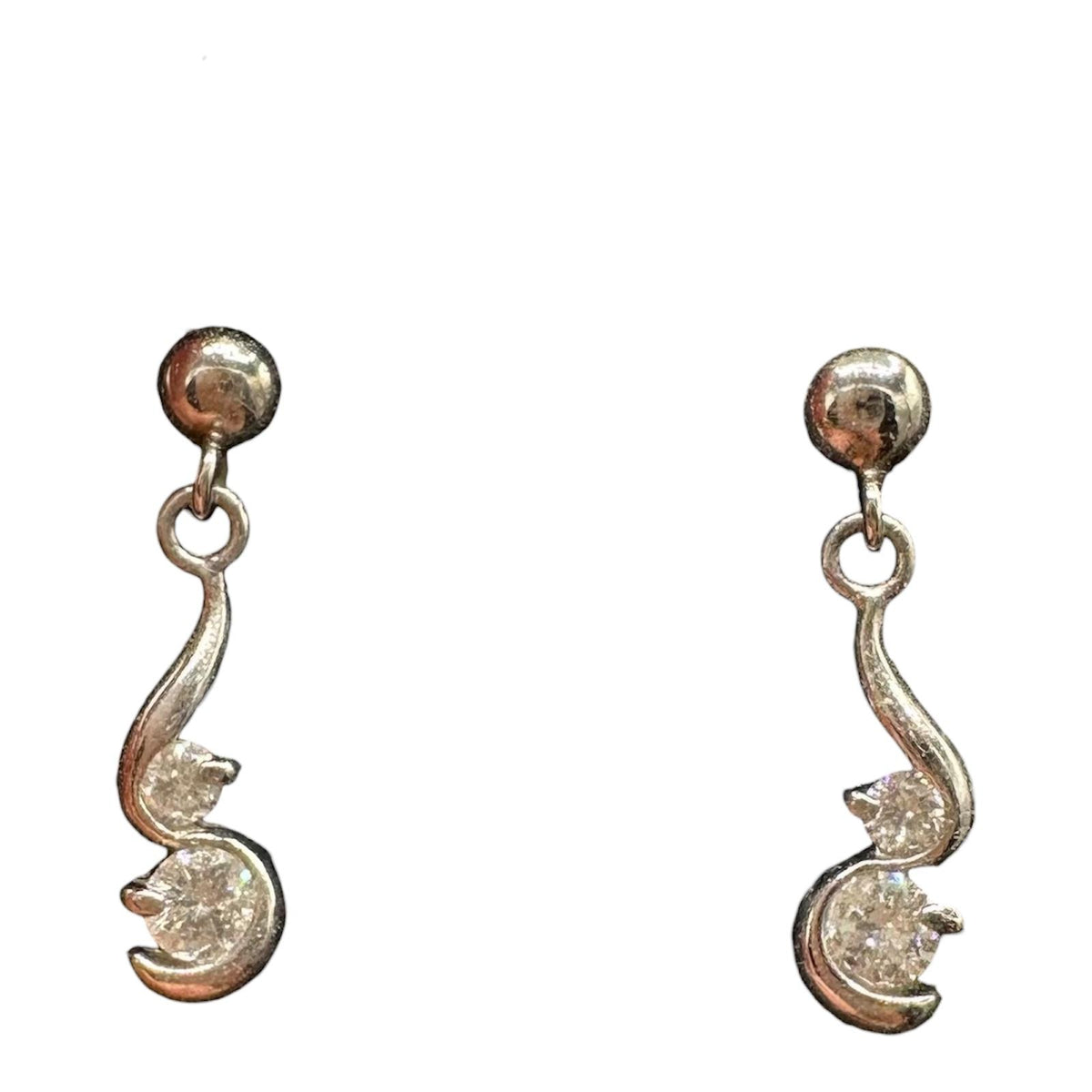 Platinum Diamond Dangle Earrings 0.24ctw GH SI New