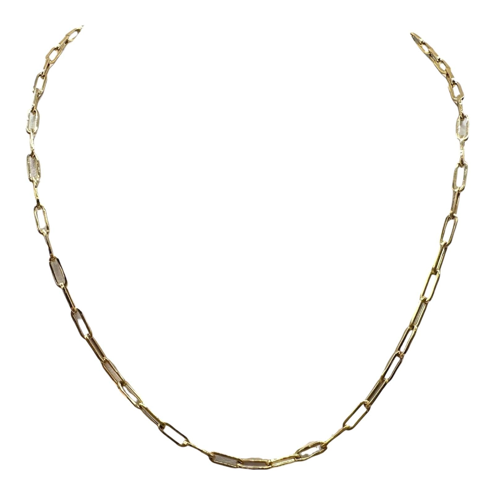 14K Yellow Gold Paperclip Chain 20in 2.2mm New