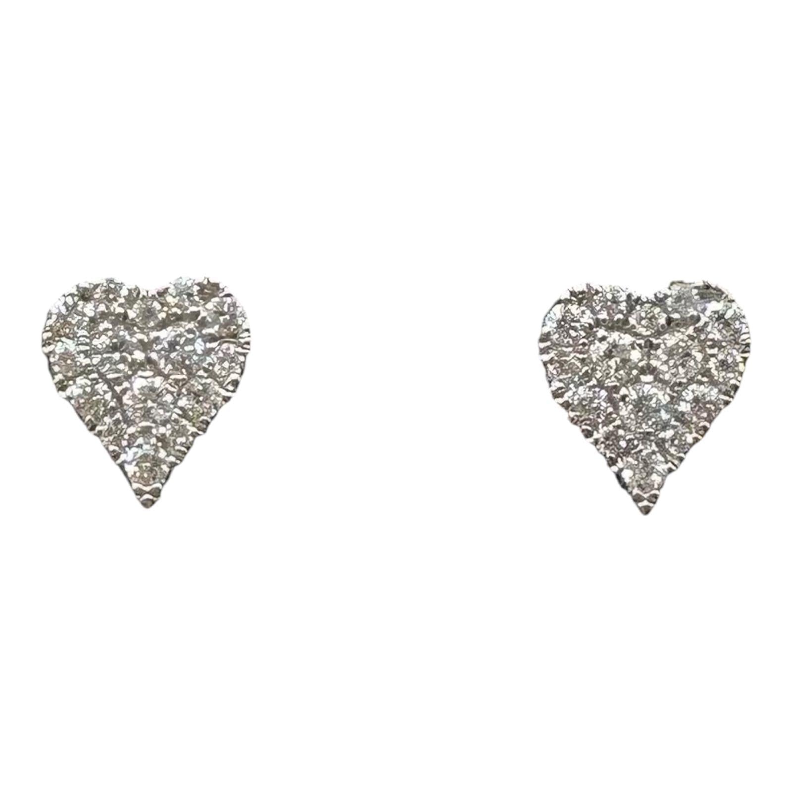 Designer Effy Diamond Heart Earrings 14kt Yellow Gold 0.31ctw NWT