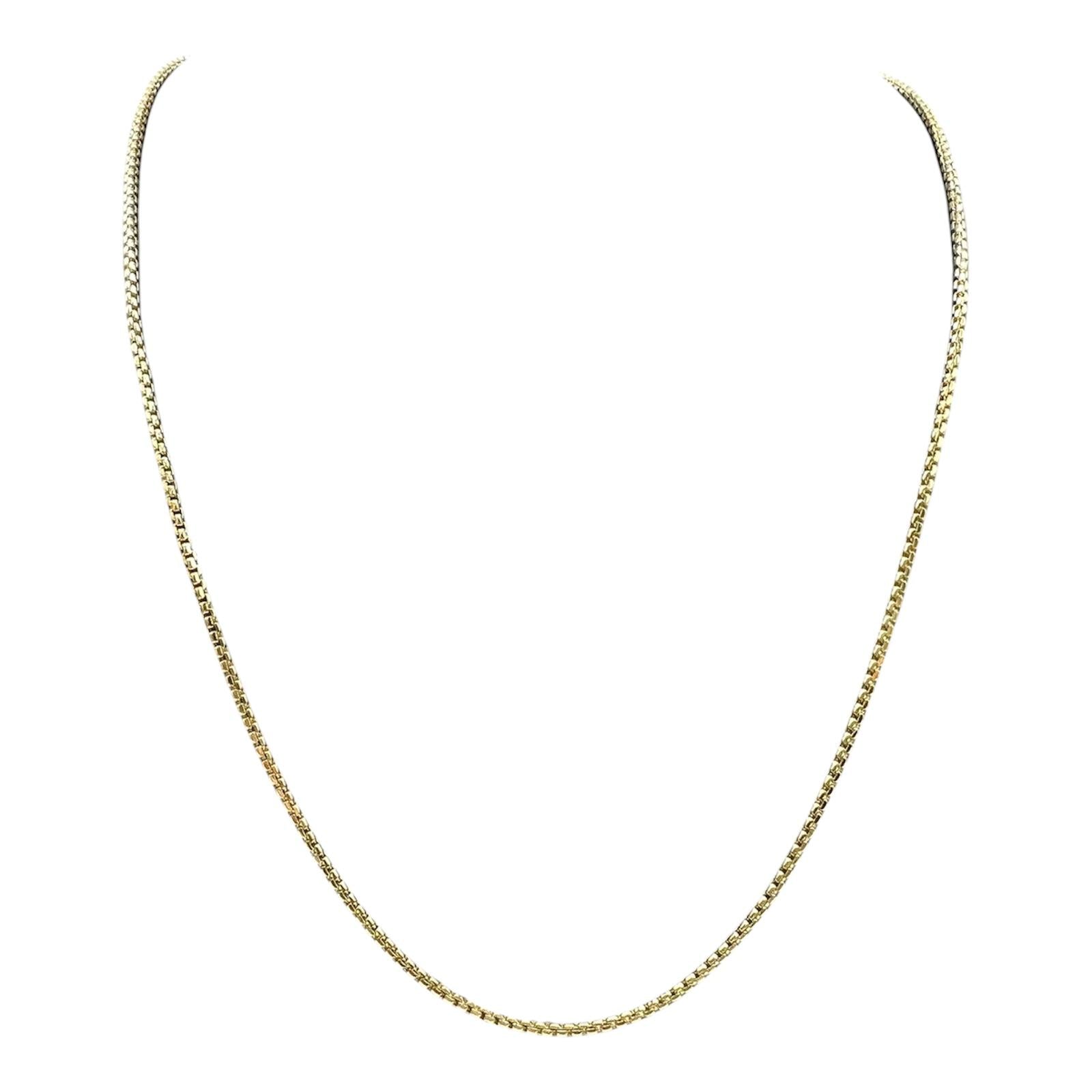 Rounded Box Chain Necklace 14kt Yellow Gold 18in 1.6mm Hollow New