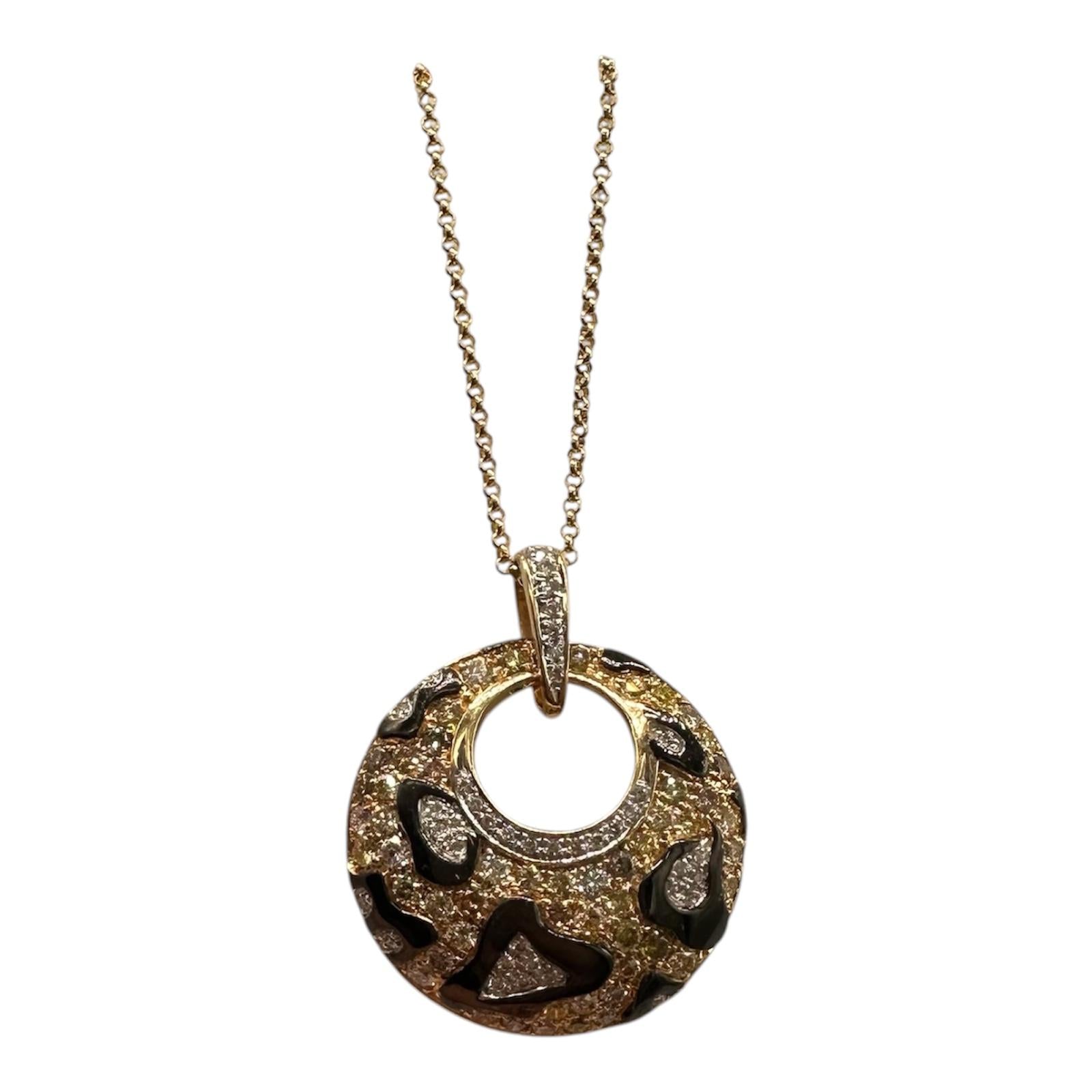Diamond Pendant Necklace 14kt Yellow Gold 0.75ctw VS SI Estate