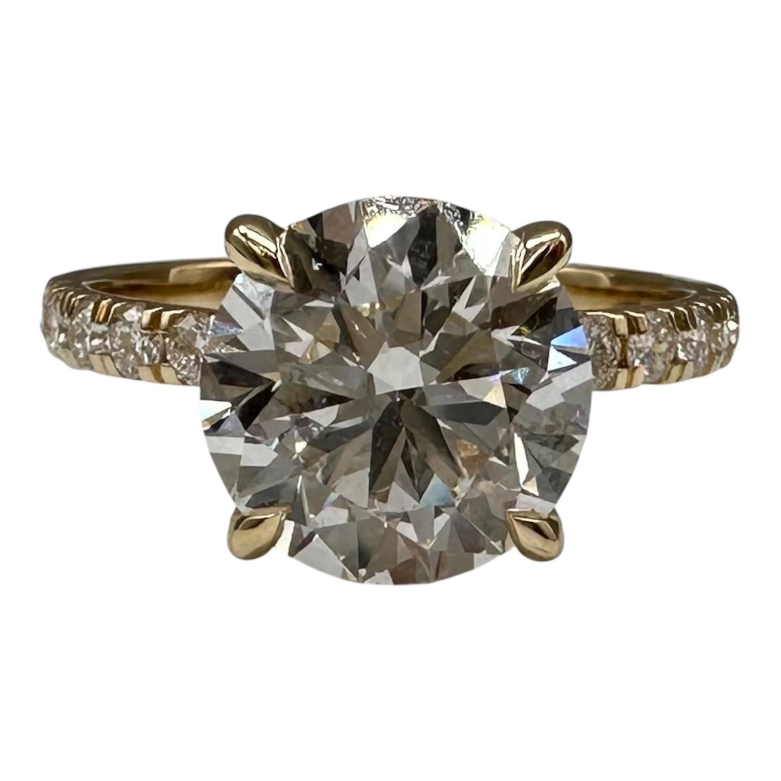3.44ctw Lab Diamond Hidden Halo Engagement Ring 14kt Gold IGI E VS1
