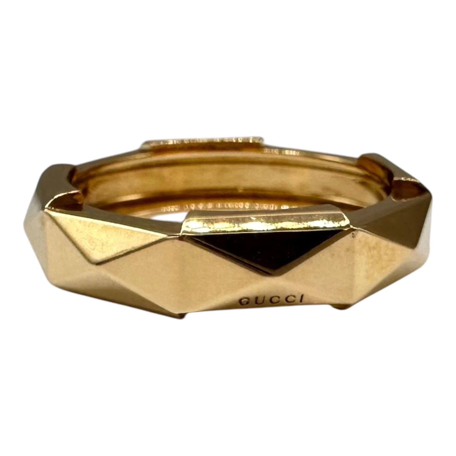 Designer Gucci Link To Love Ring 18kt Yellow Gold Size 10 With Box