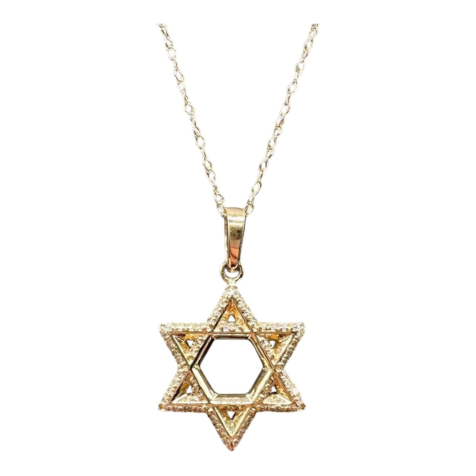 Diamond Star of David Necklace 10kt Yellow Gold 0.15ctw GH SI New