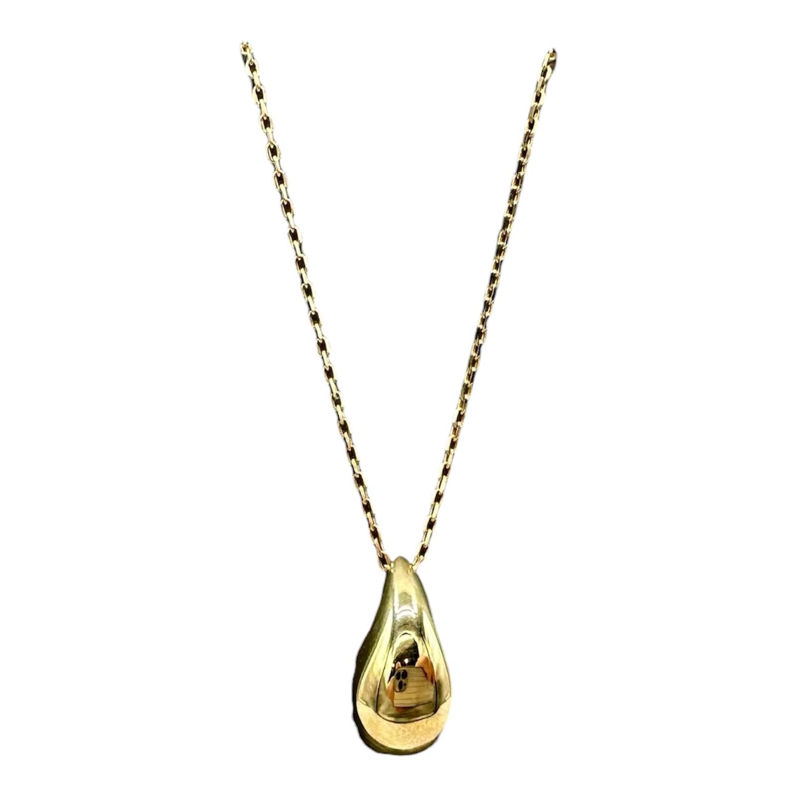Teardrop Necklace 10kt Yellow Gold 18in Hollow New