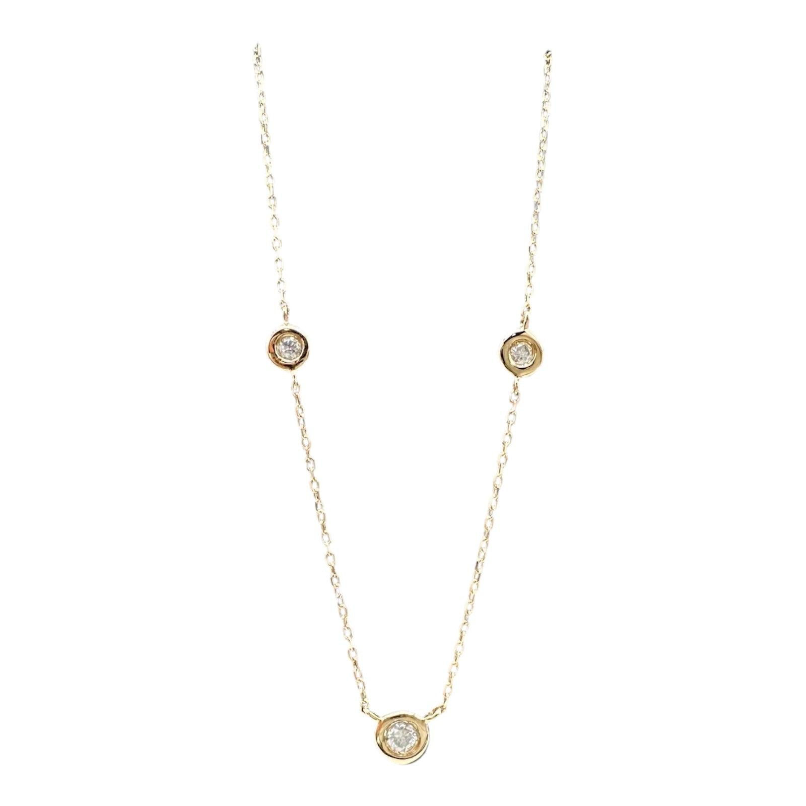 Diamond Necklace 14kt Yellow Gold 0.10ctw GH I1 Adjustable New