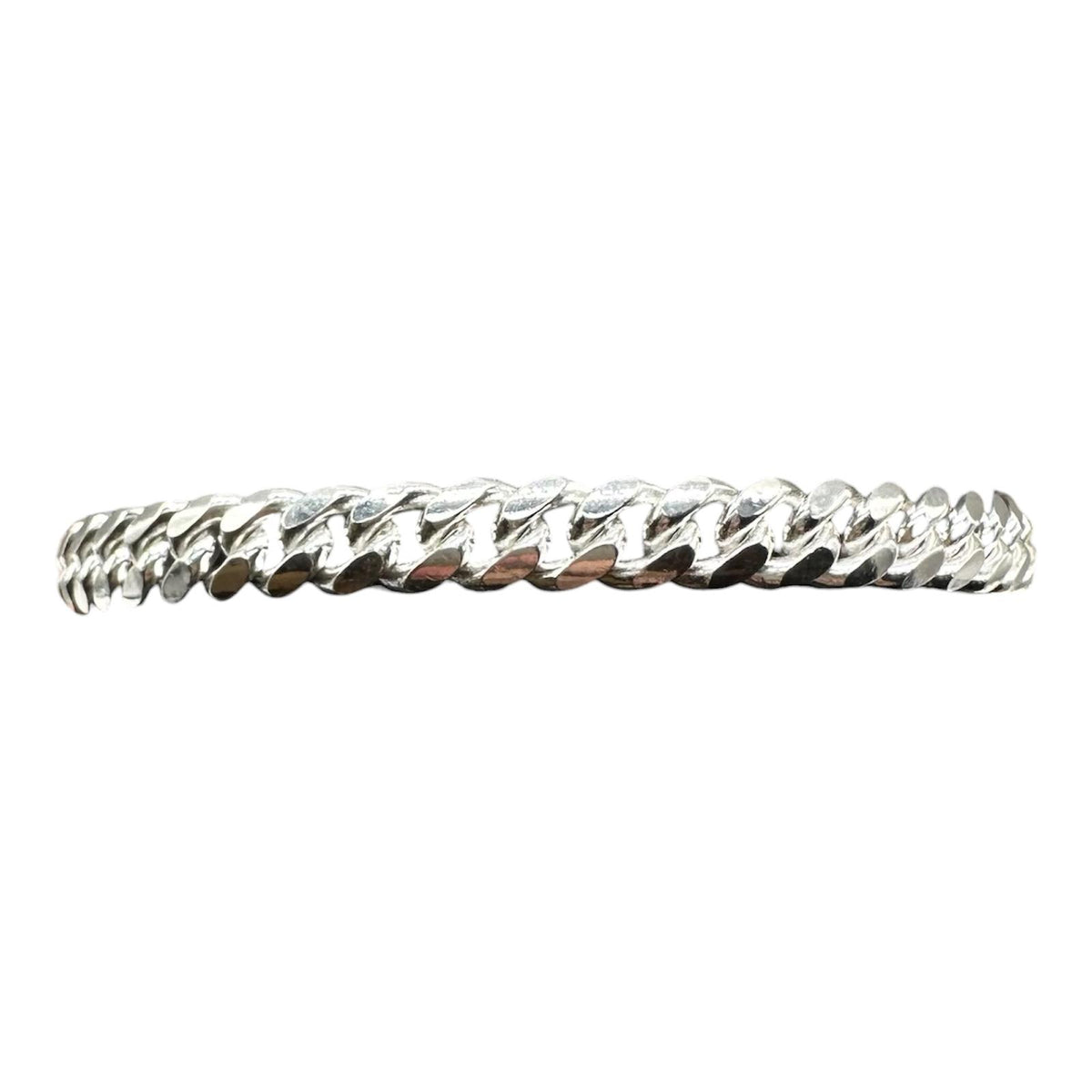 Cuban Bracelet Sterling Silver 8in 6.4mm Box Lock New