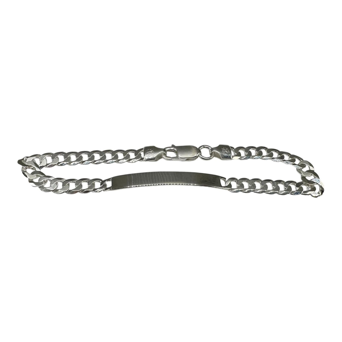 Curb Link ID Nameplate Bracelet Sterling Silver 8in 5.6mm New