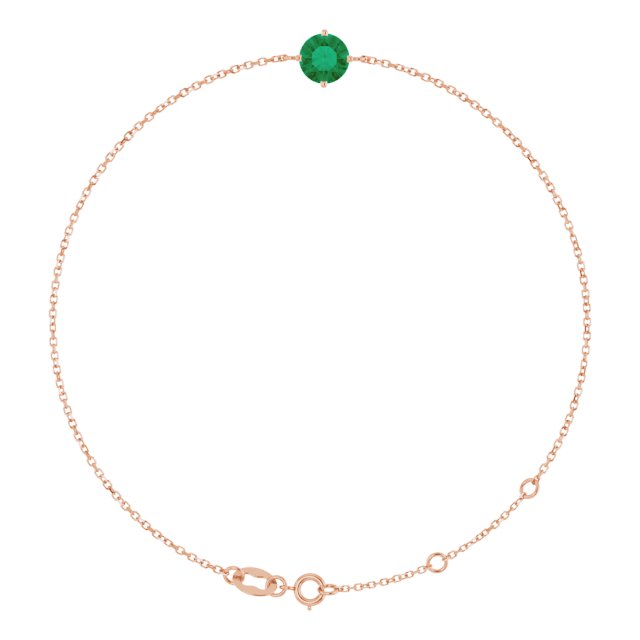 Solitaire Gemstone Chain Bracelet Rose