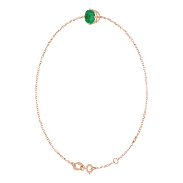 Solitaire Gemstone Chain Bracelet Rose Gold