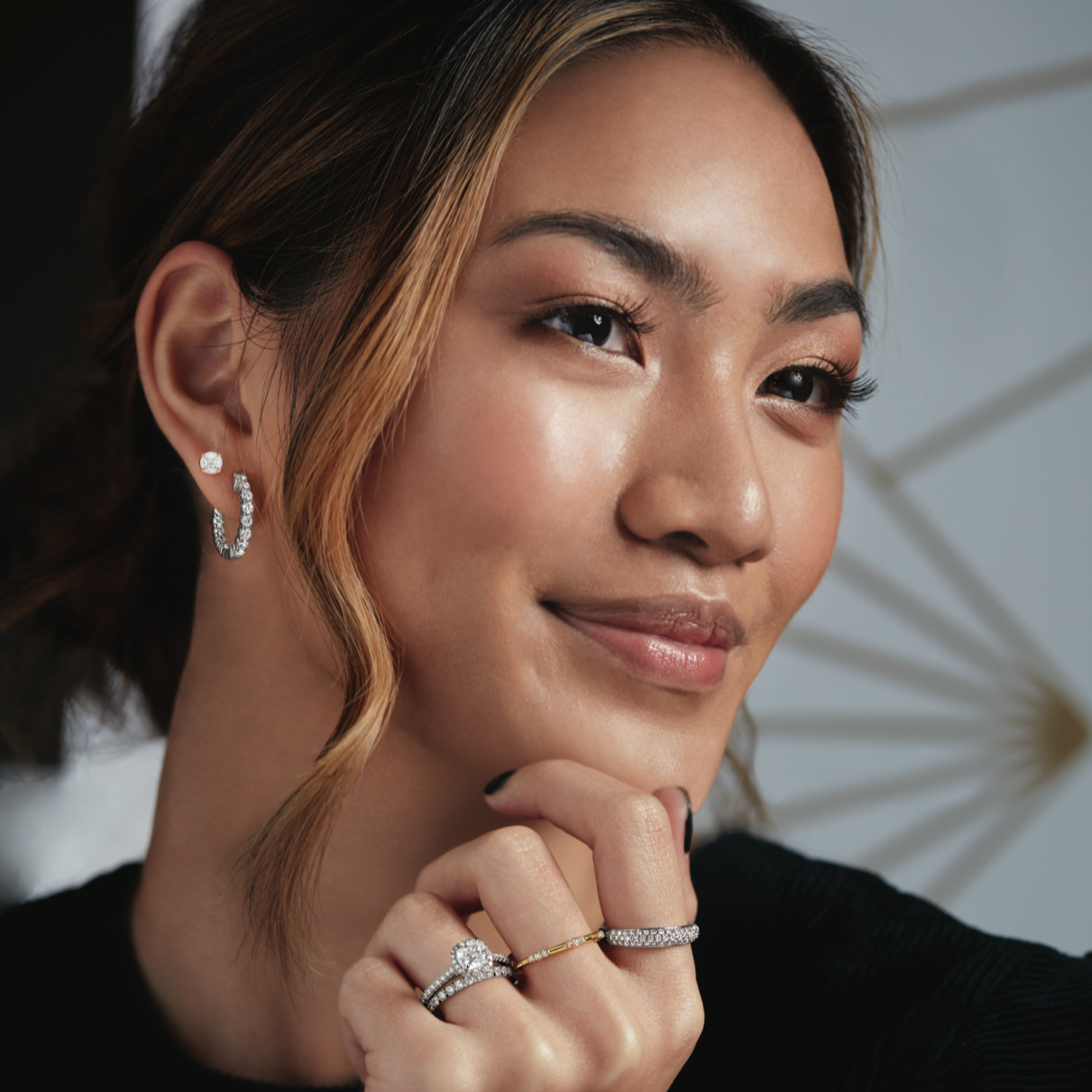 Round Illusion Diamond Studs