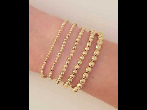 Video of Gold-Filled 6 mm Elastic Bead Bracelet